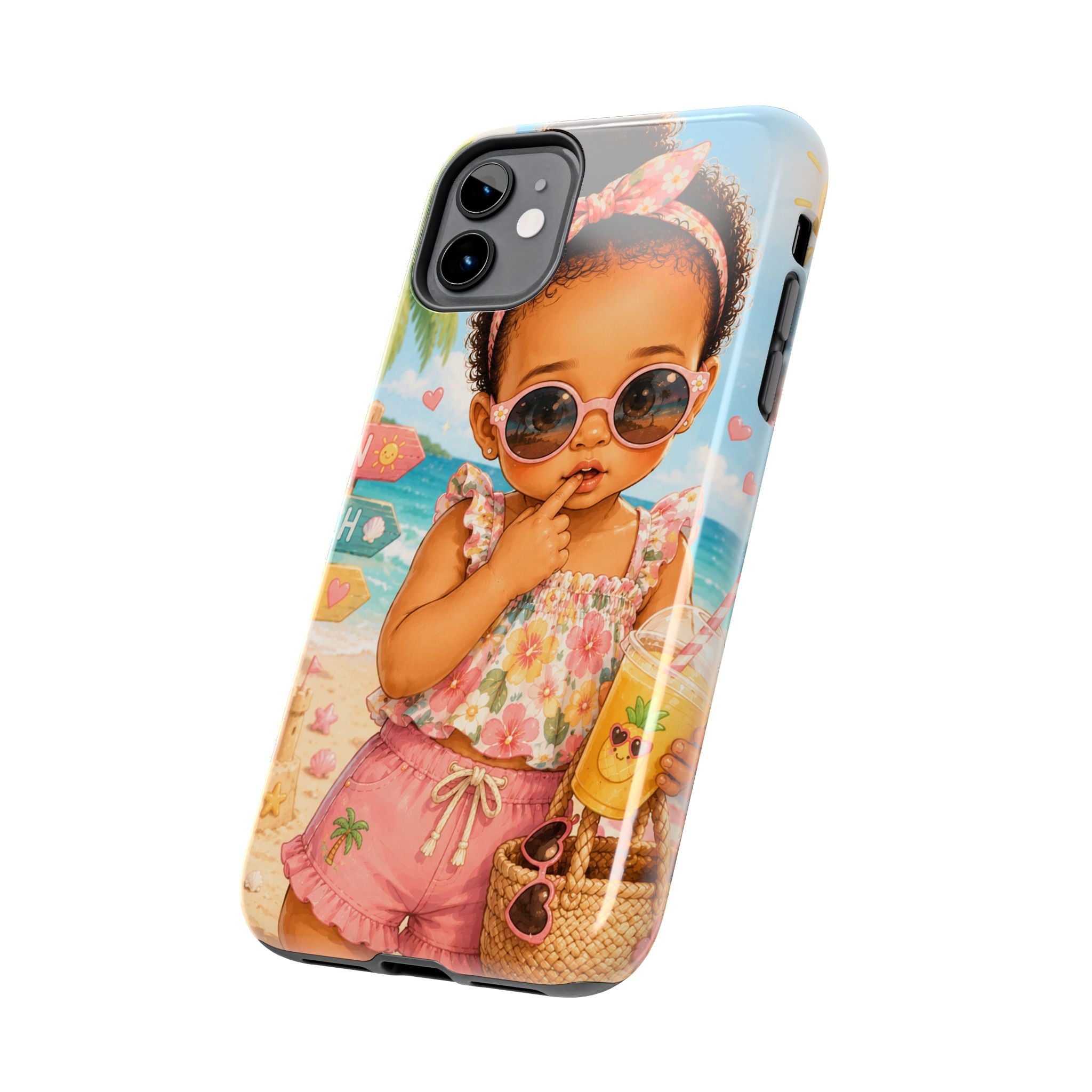 Cute Beach Baby Tough Phone Case — Summer Vacation Little Girl Design