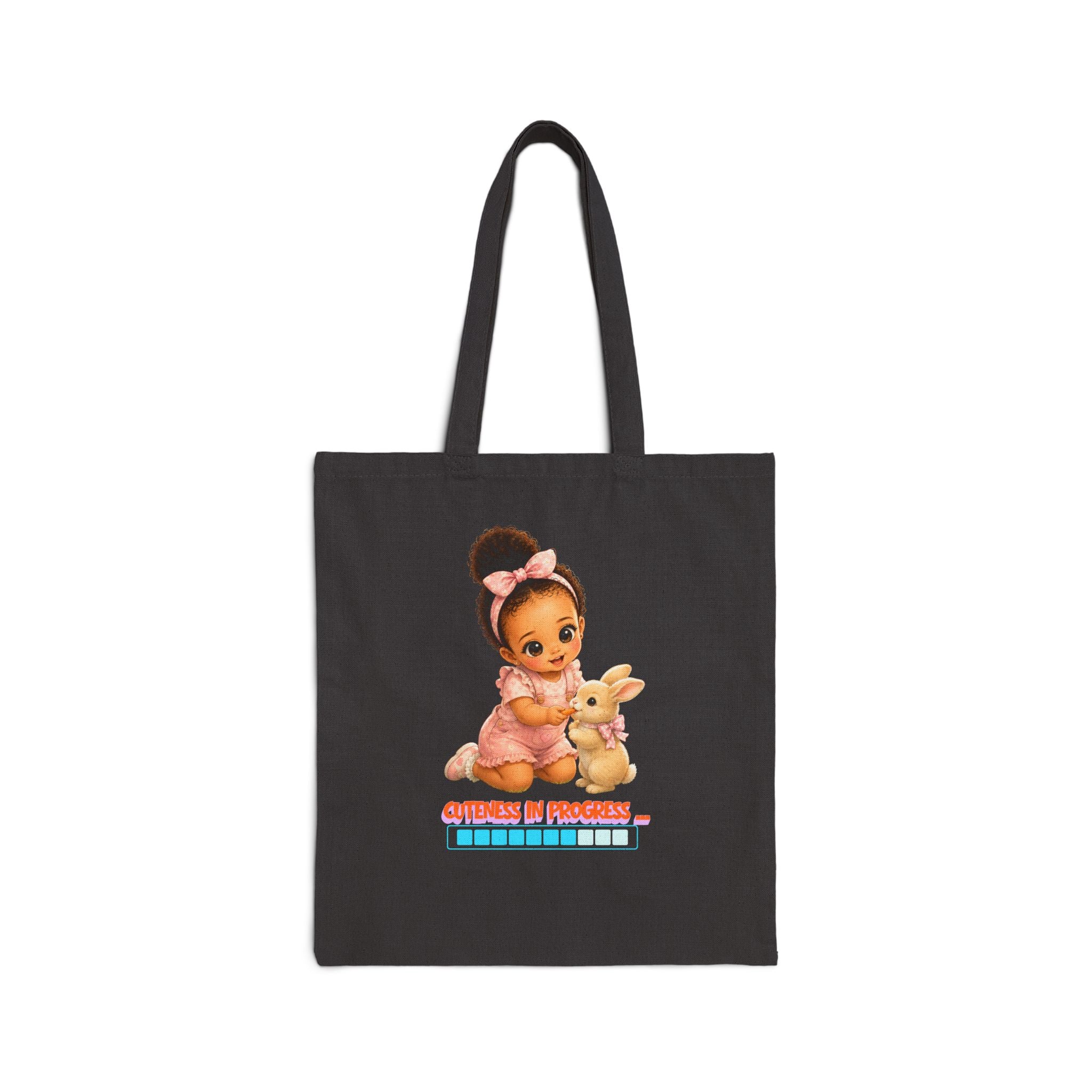 Tote Bag — 'Queen in Training' Cute Baby Graphic Cotton Canvas Tote