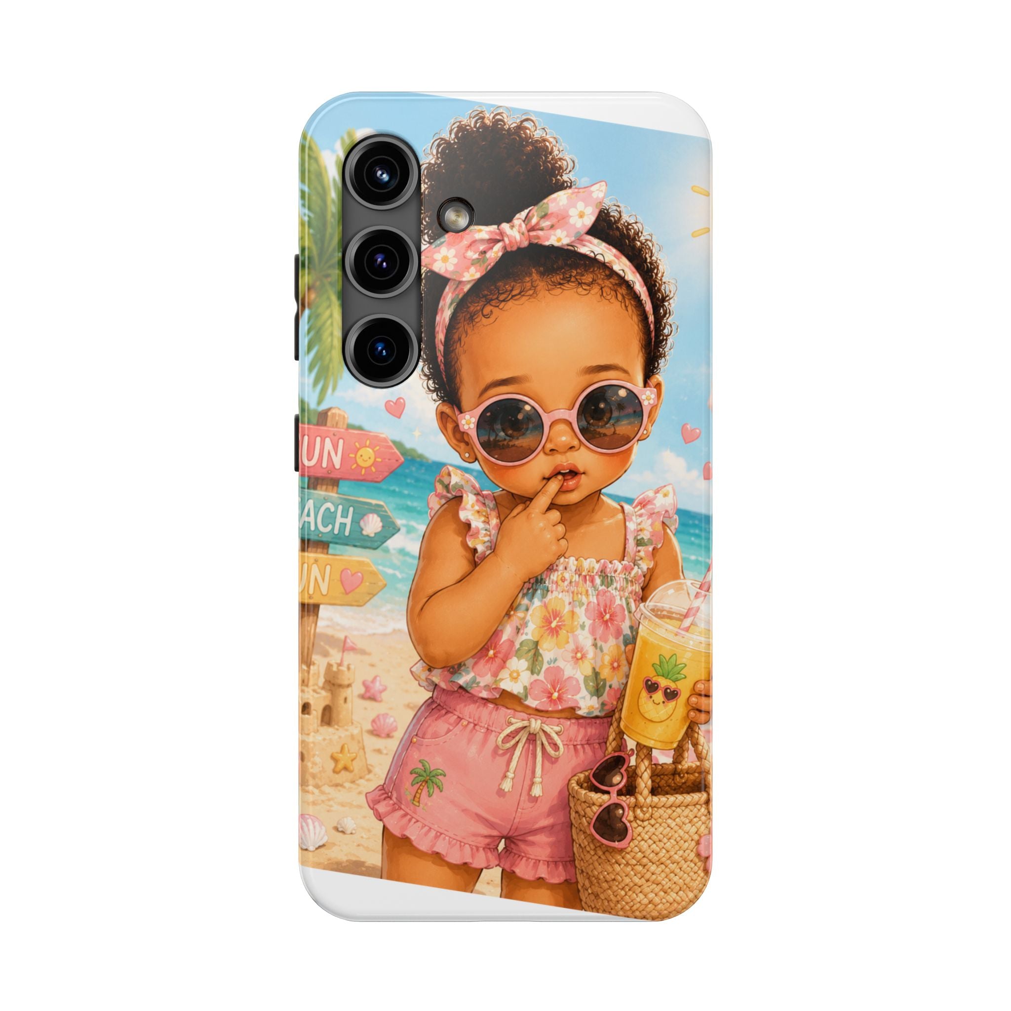 Cute Beach Baby Tough Phone Case — Summer Vacation Little Girl Design