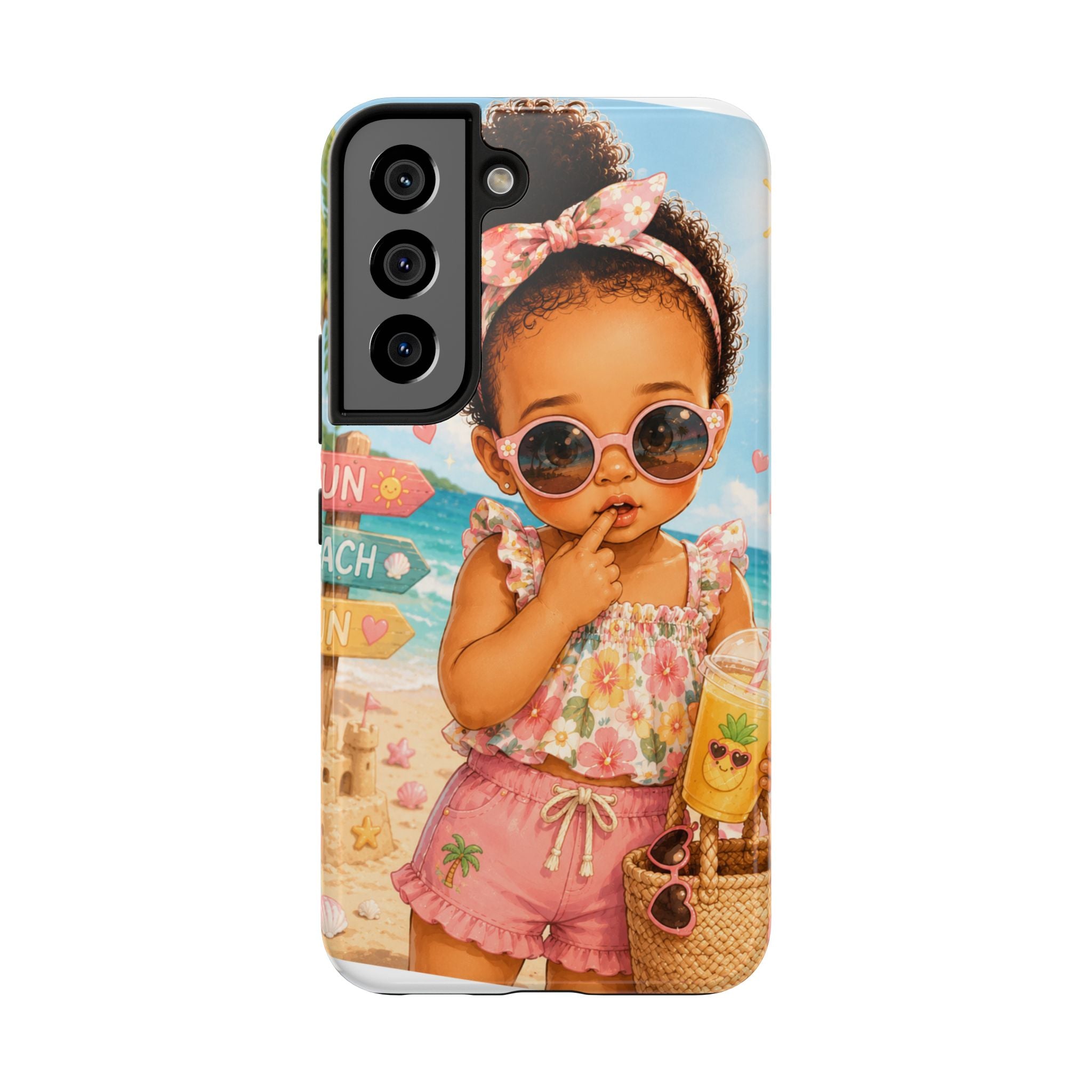 Cute Beach Baby Tough Phone Case — Summer Vacation Little Girl Design