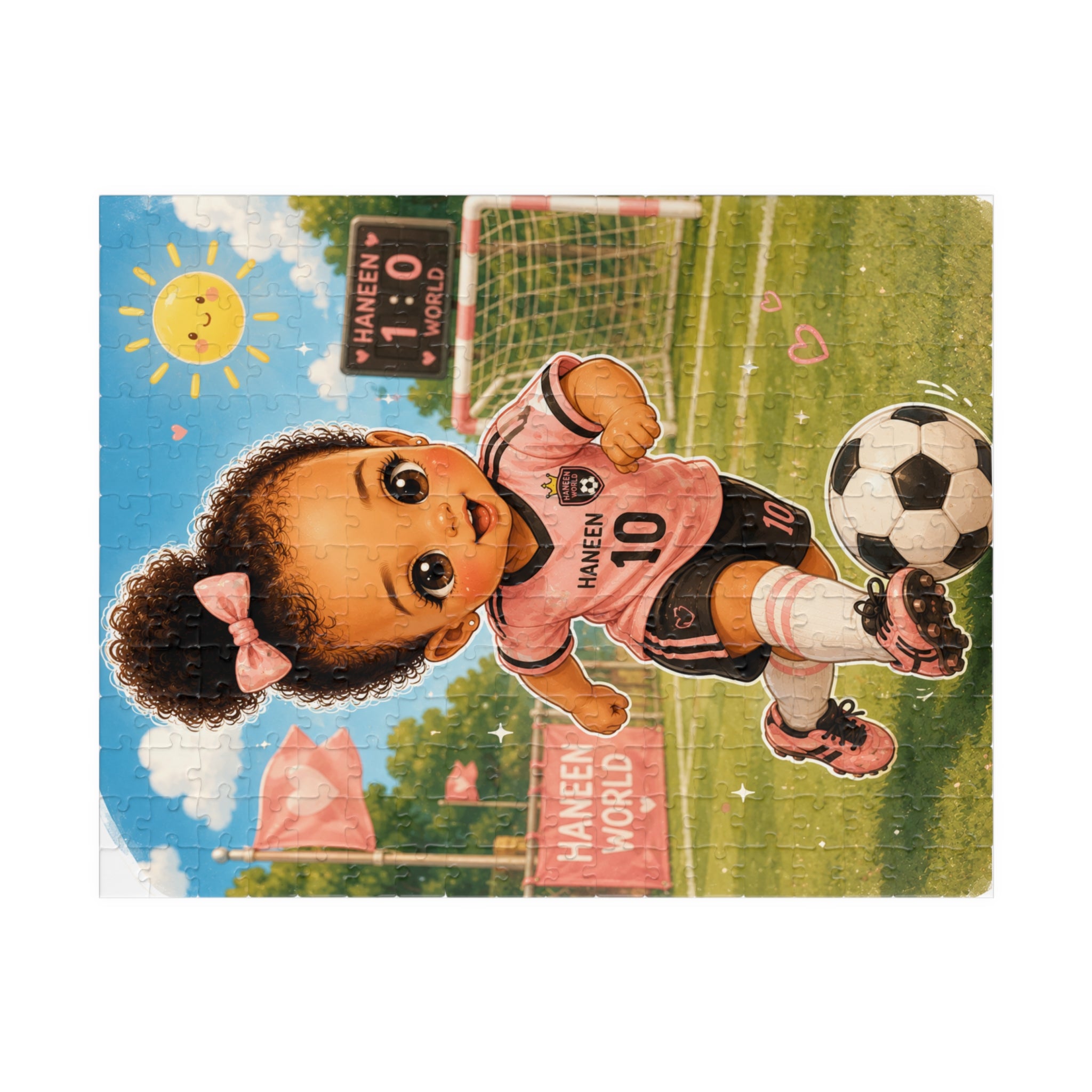 Kids Soccer Puzzle — Cute Girl in Pink Jersey 110–1014pc