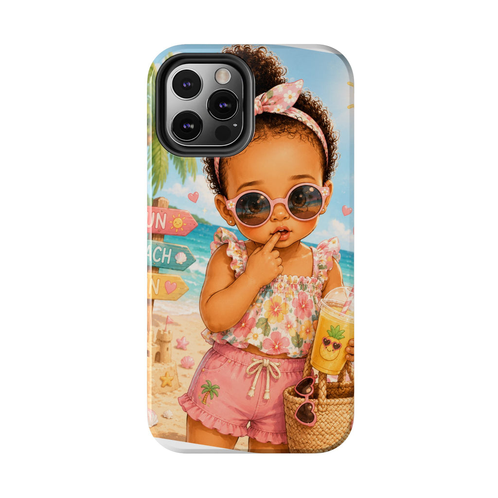 Cute Beach Baby Tough Phone Case — Summer Vacation Little Girl Design