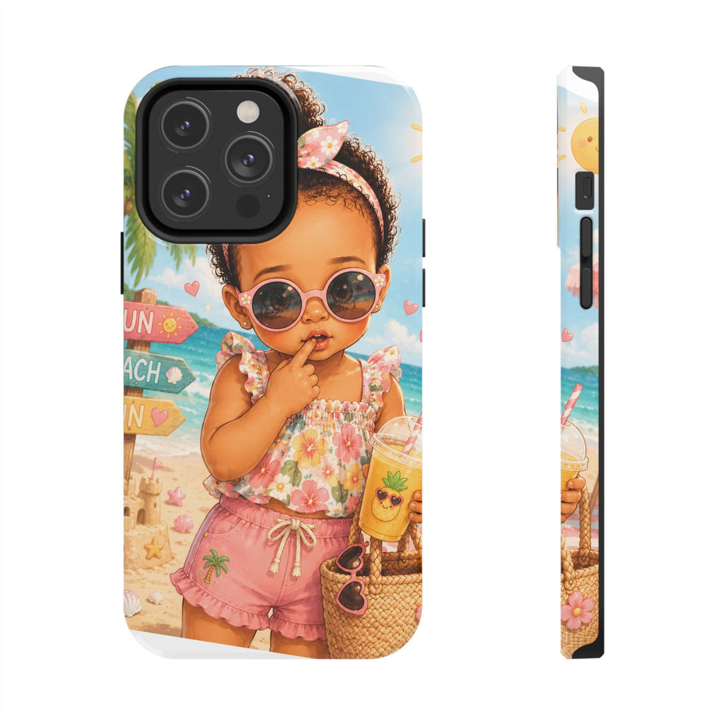 Cute Beach Baby Tough Phone Case — Summer Vacation Little Girl Design