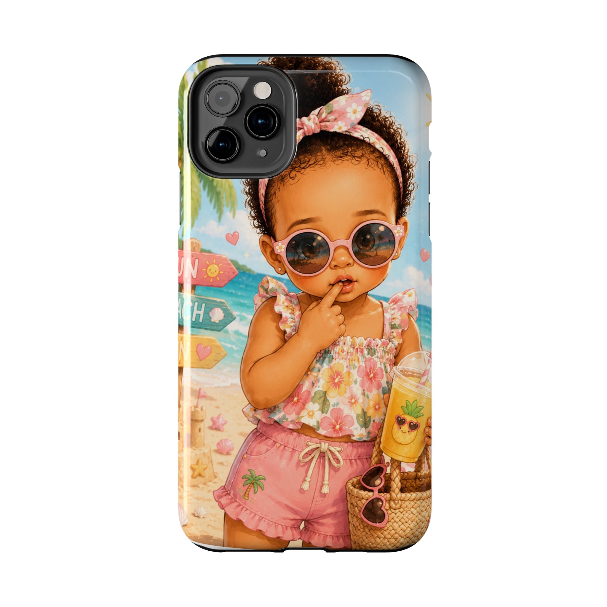 Cute Beach Baby Tough Phone Case — Summer Vacation Little Girl Design