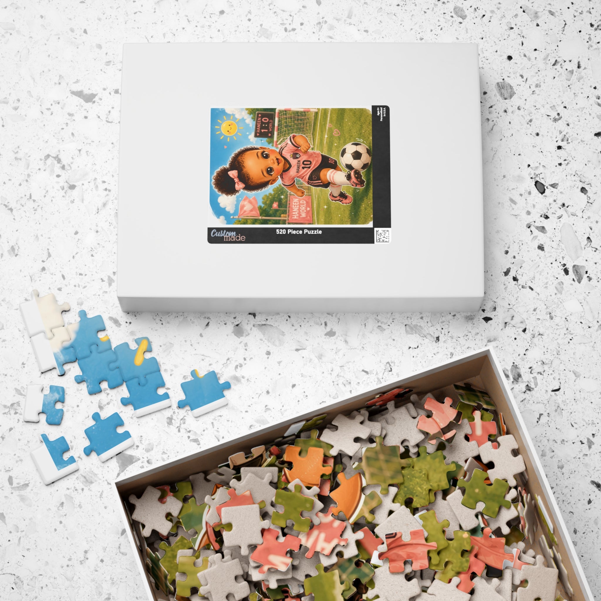 Kids Soccer Puzzle — Cute Girl in Pink Jersey 110–1014pc