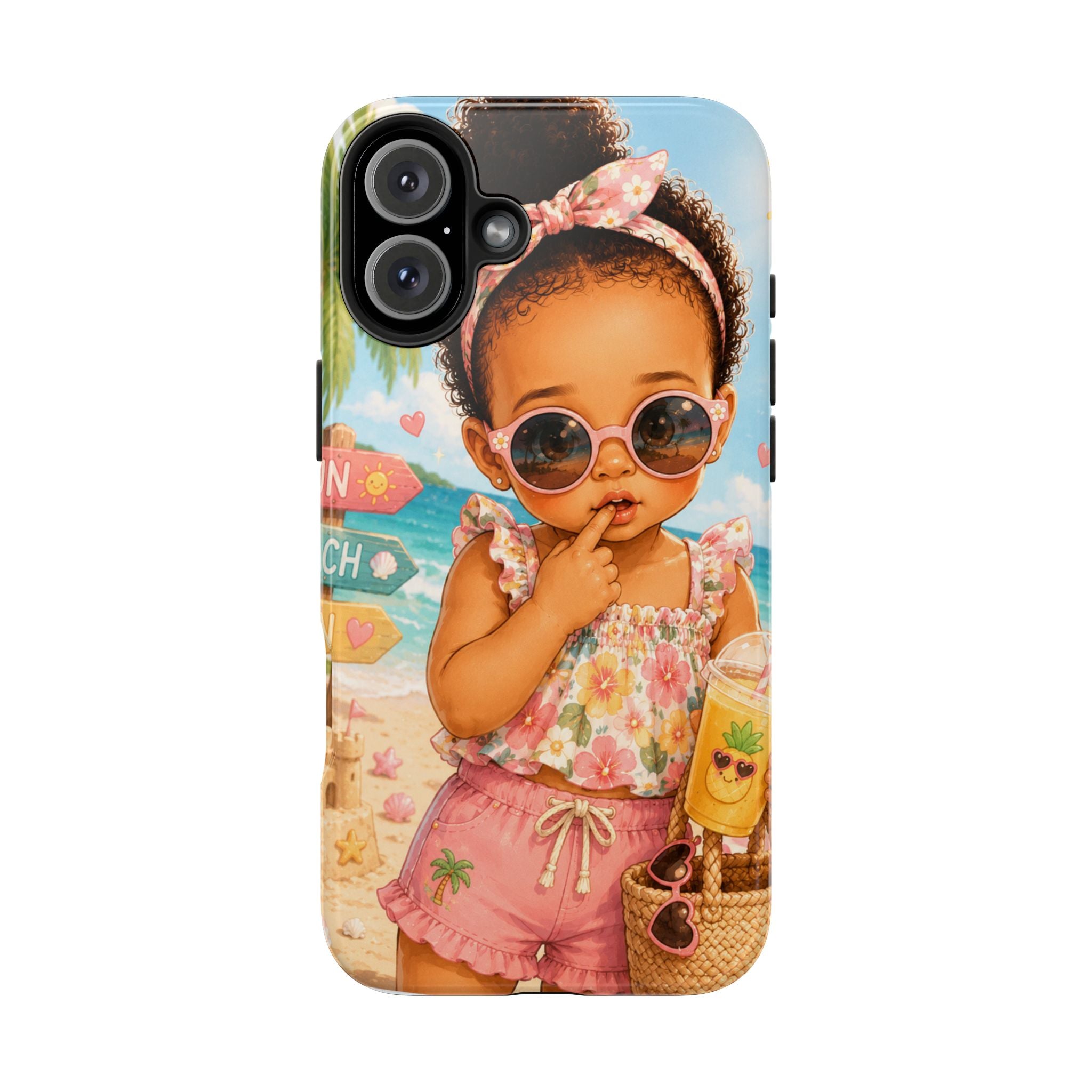 Cute Beach Baby Tough Phone Case — Summer Vacation Little Girl Design