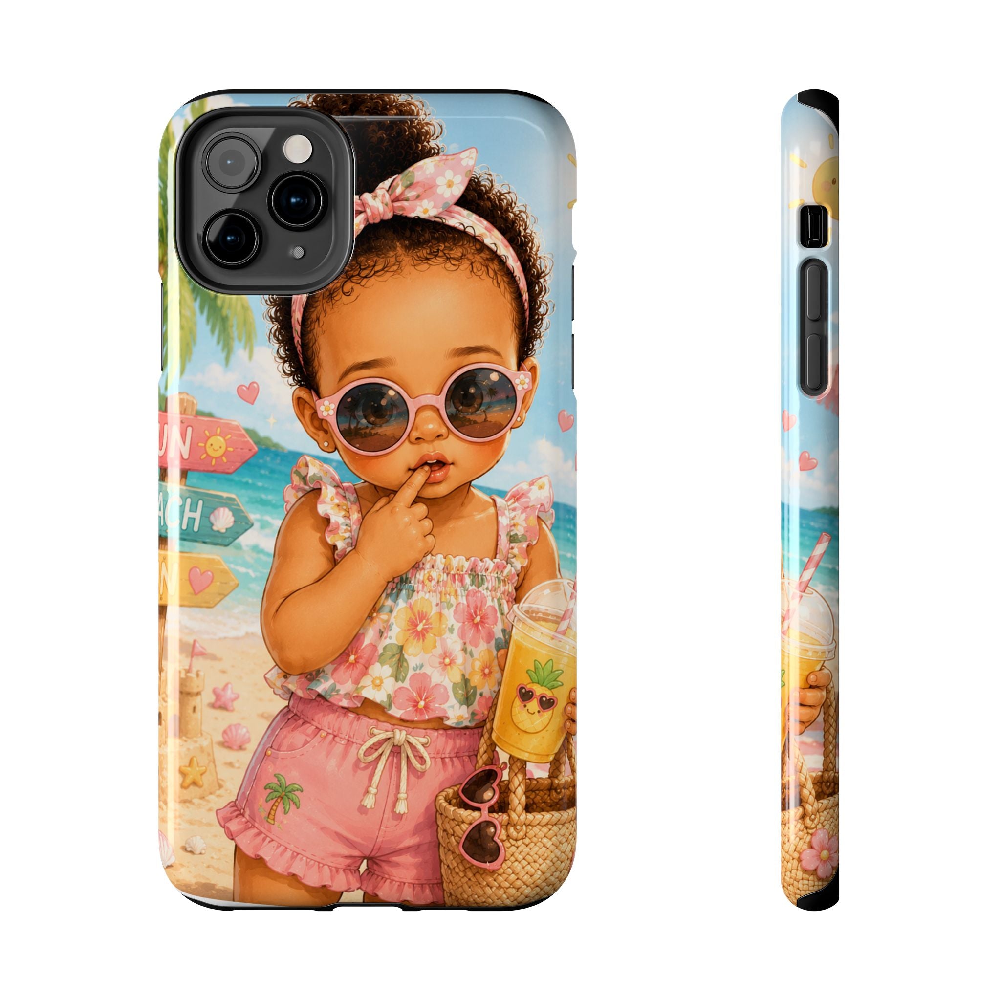 Cute Beach Baby Tough Phone Case — Summer Vacation Little Girl Design