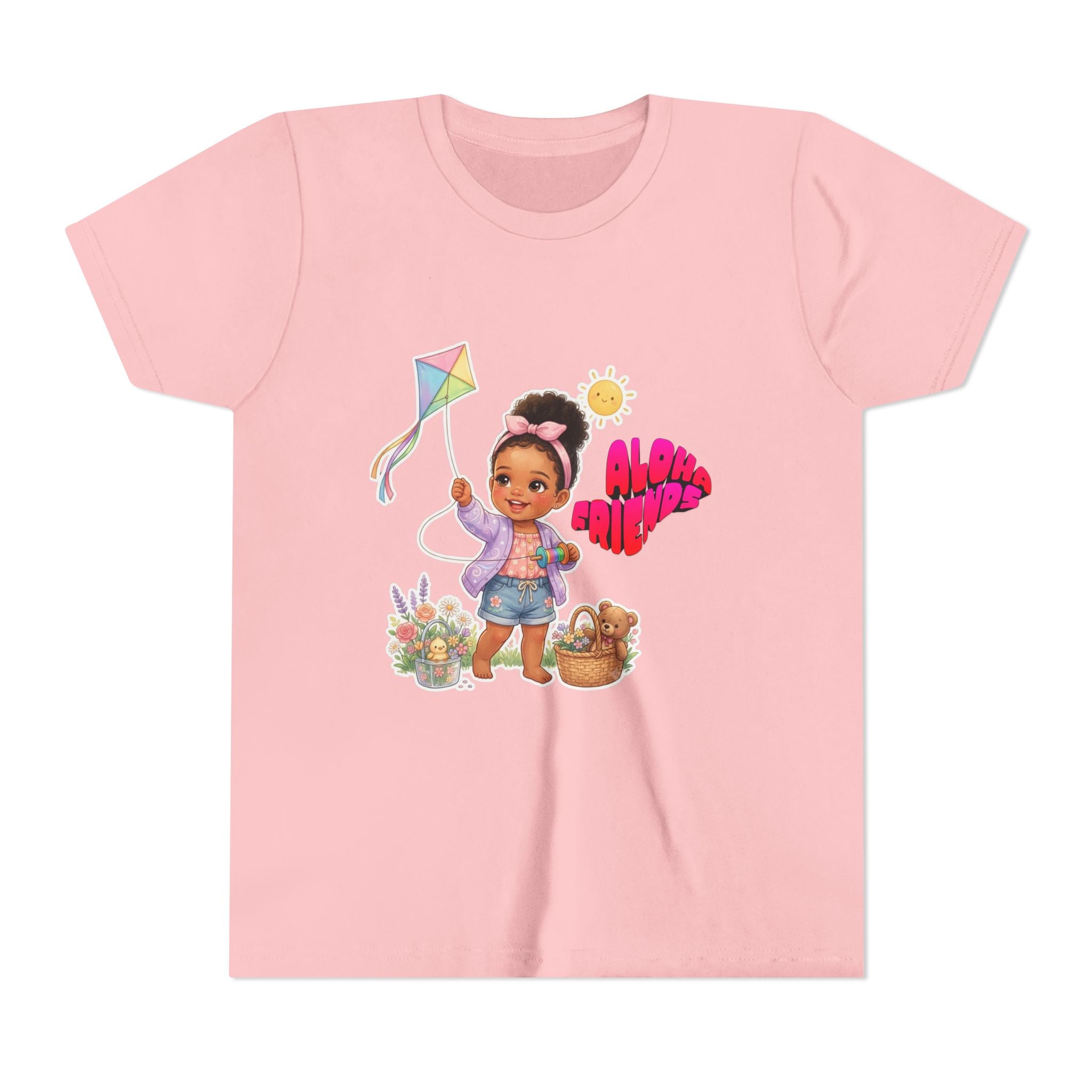 تي شيرت شبابي بتصميم فتاة تطير طائرة ورقية — تي شيرت أطفال استوائي "Aloha Little One"