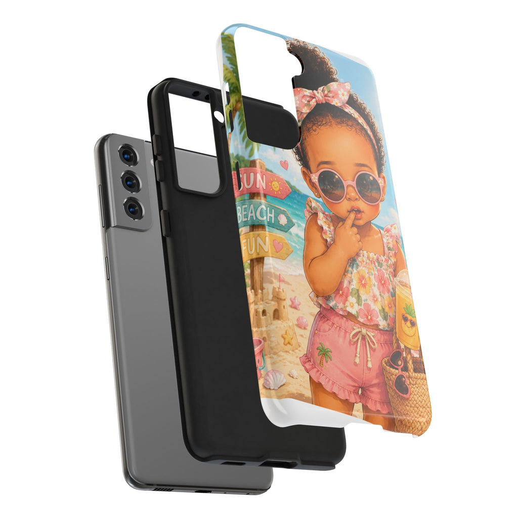 Cute Beach Baby Tough Phone Case — Summer Vacation Little Girl Design