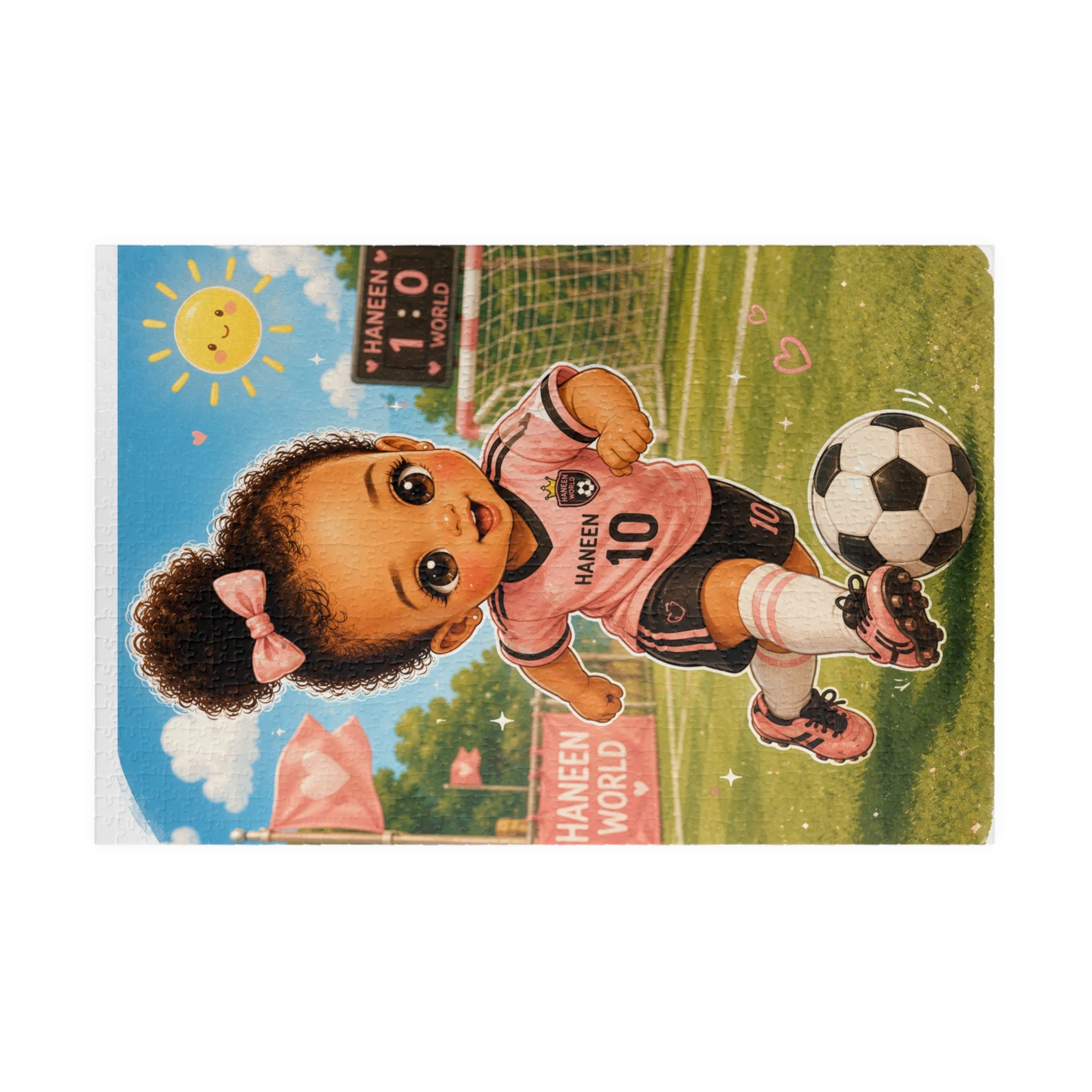 Kids Soccer Puzzle — Cute Girl in Pink Jersey 110–1014pc