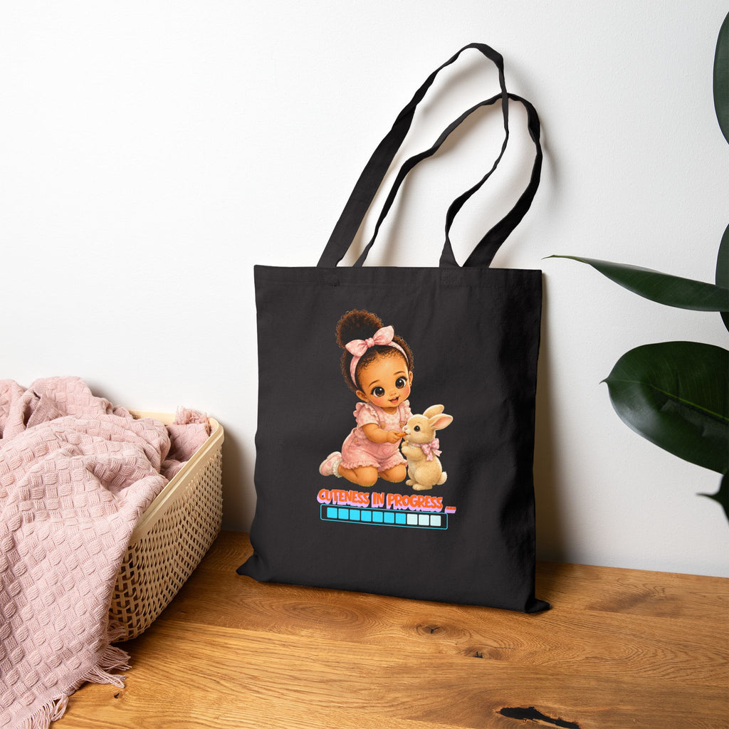 Tote Bag — 'Queen in Training' Cute Baby Graphic Cotton Canvas Tote