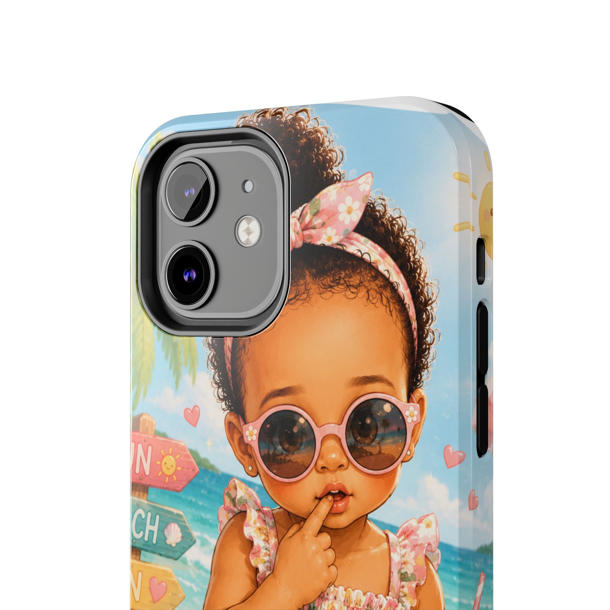 Cute Beach Baby Tough Phone Case — Summer Vacation Little Girl Design