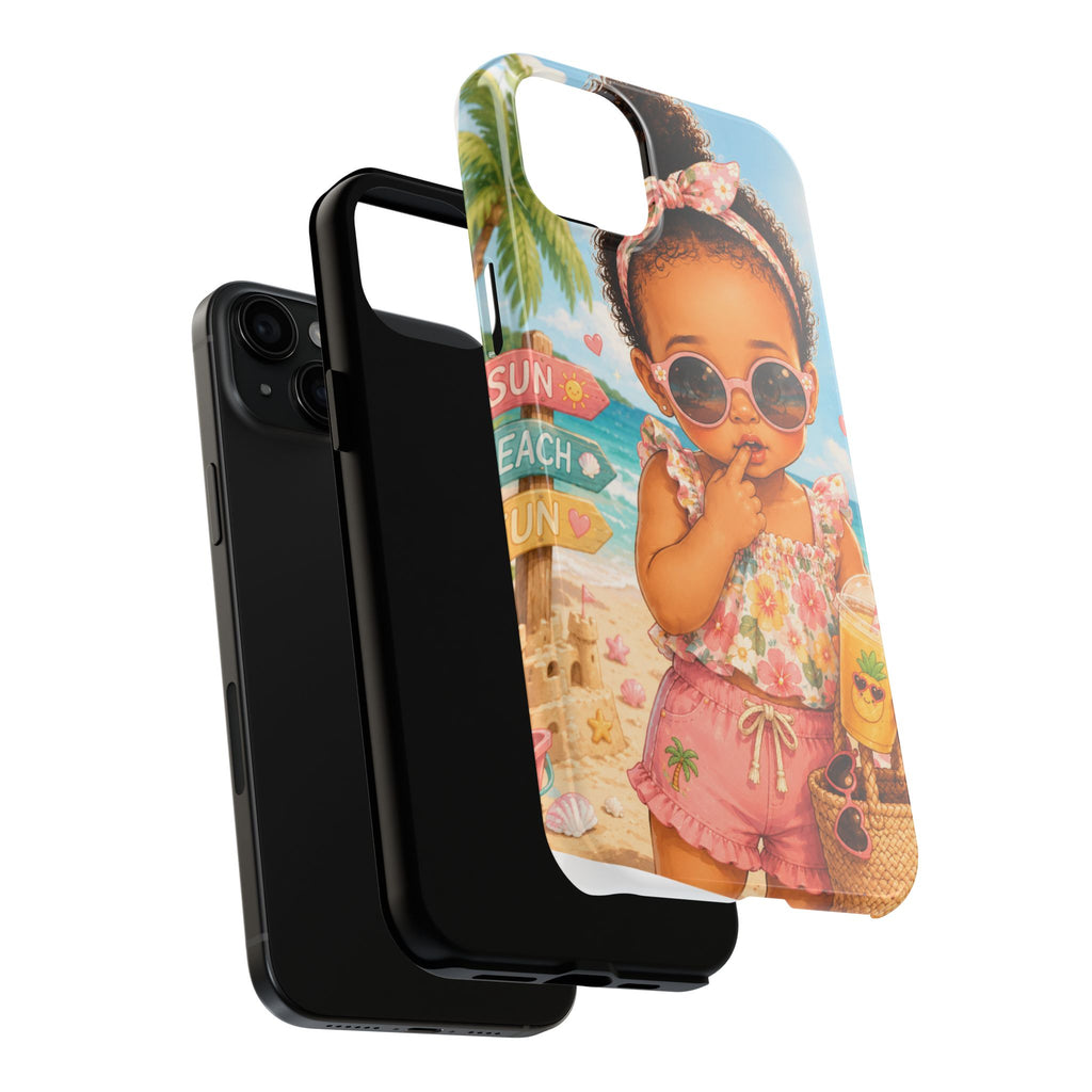 Cute Beach Baby Tough Phone Case — Summer Vacation Little Girl Design