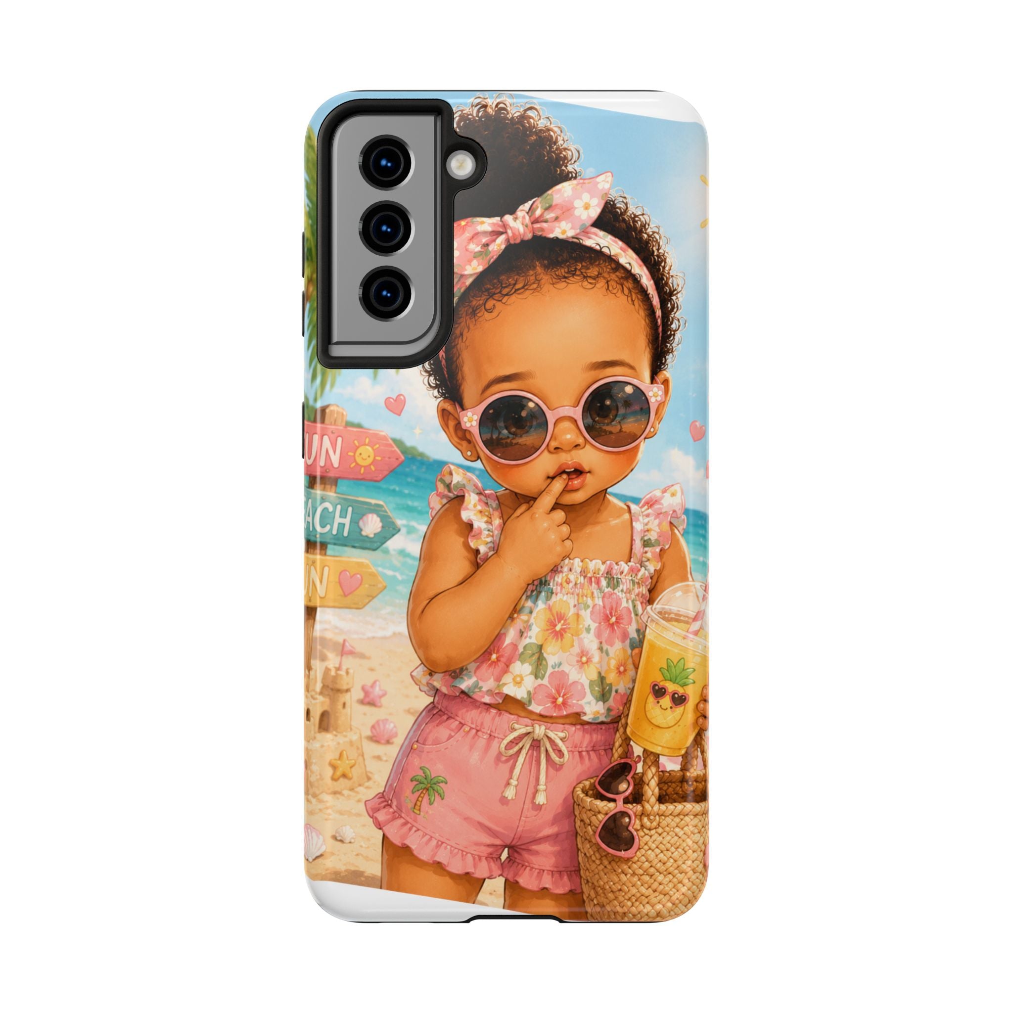 Cute Beach Baby Tough Phone Case — Summer Vacation Little Girl Design
