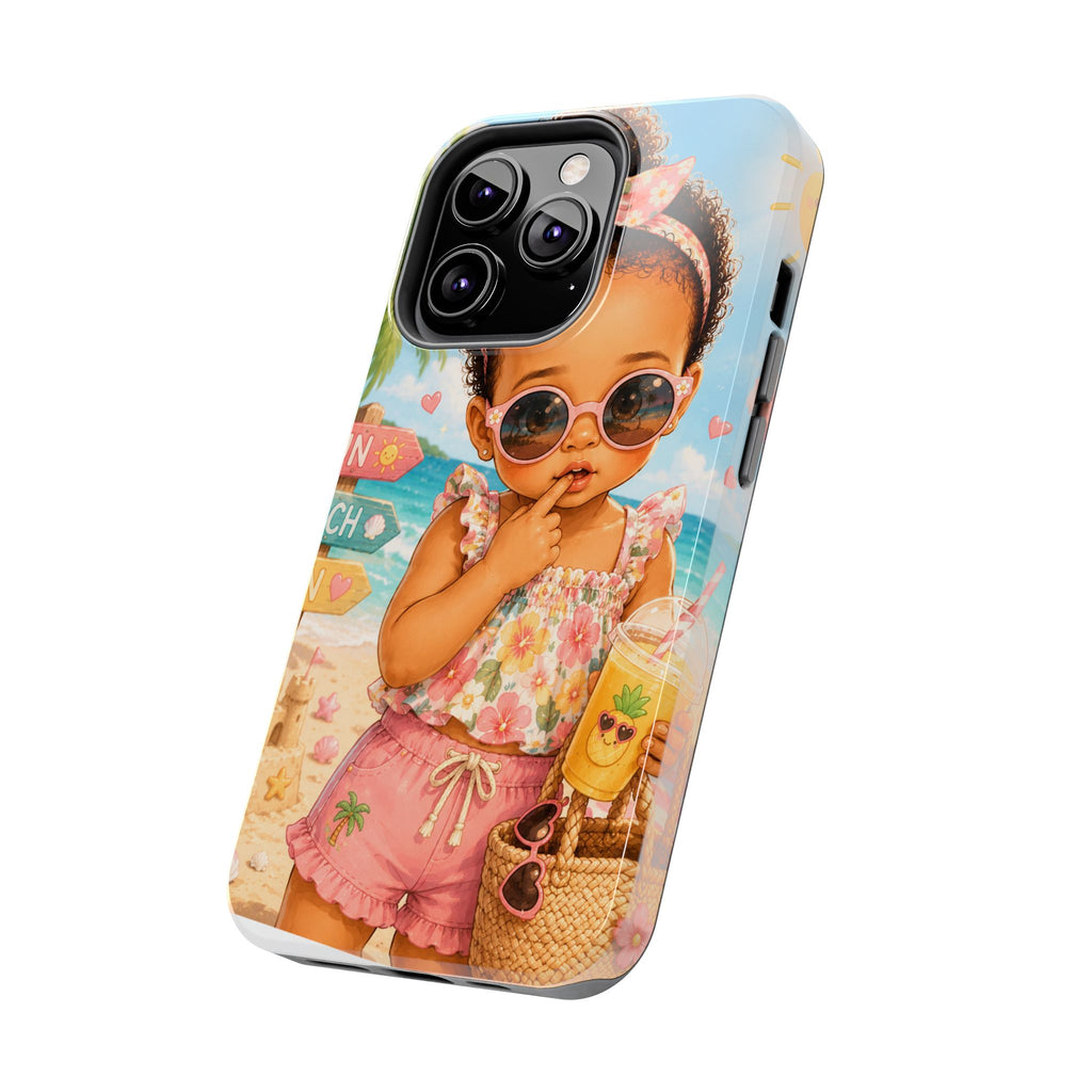 Cute Beach Baby Tough Phone Case — Summer Vacation Little Girl Design