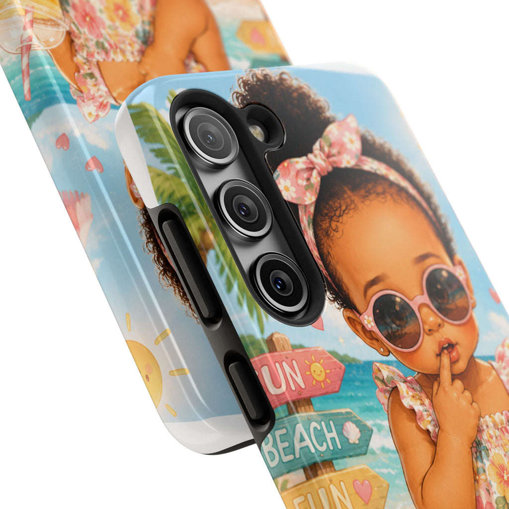Cute Beach Baby Tough Phone Case — Summer Vacation Little Girl Design