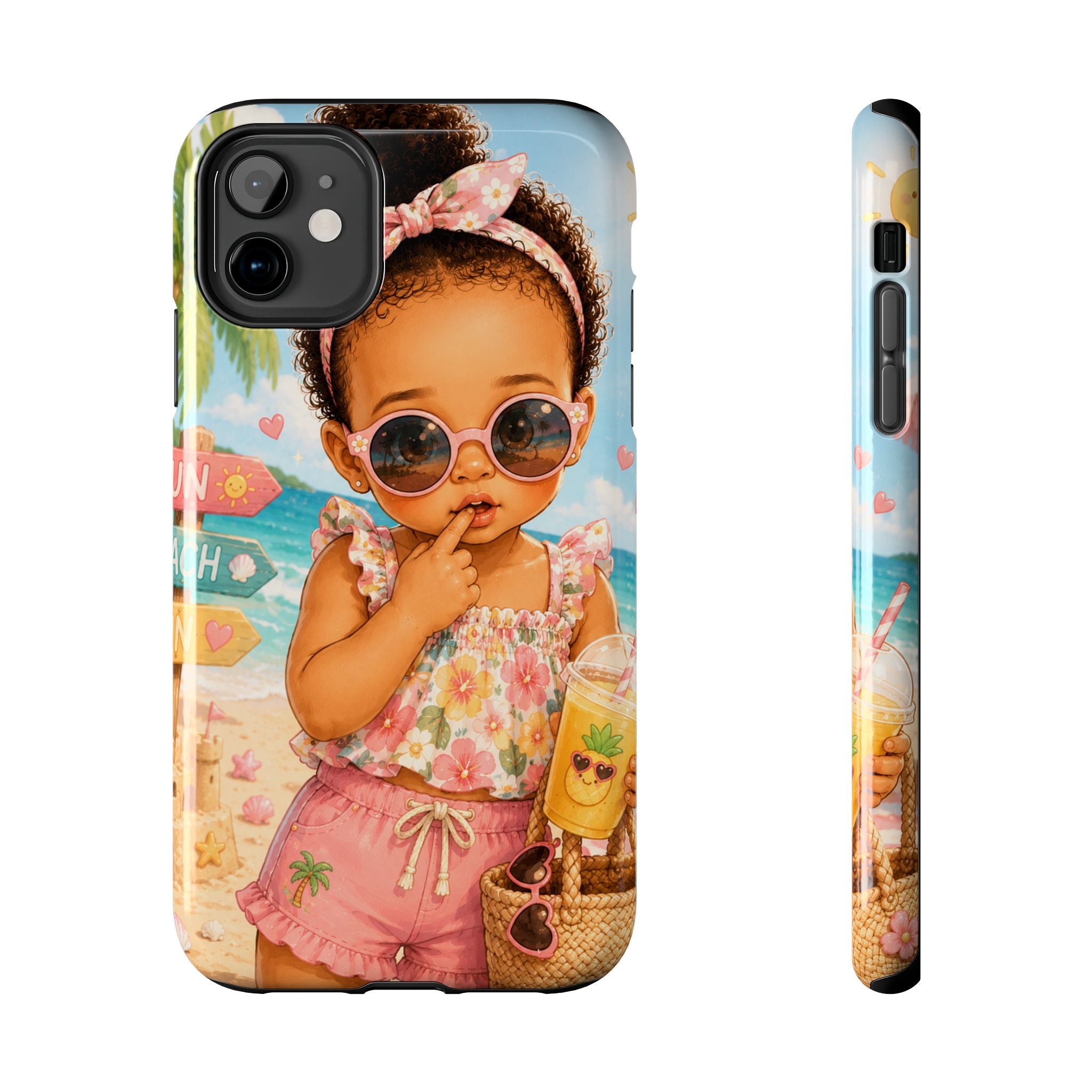 Cute Beach Baby Tough Phone Case — Summer Vacation Little Girl Design
