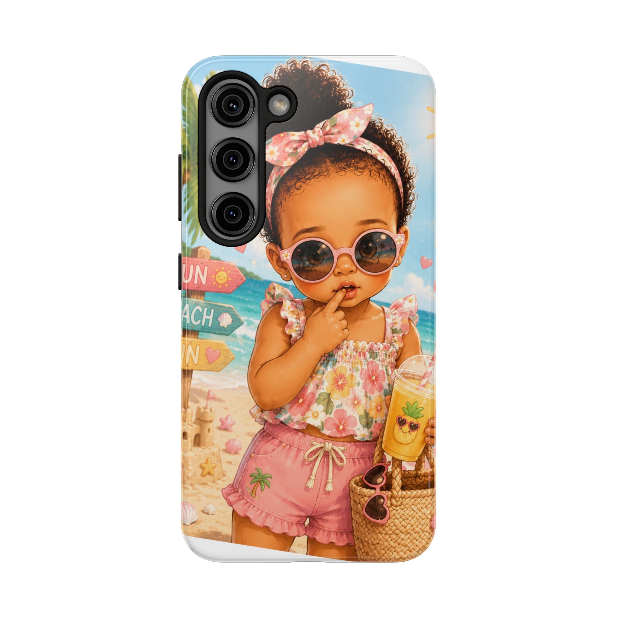 Cute Beach Baby Tough Phone Case — Summer Vacation Little Girl Design