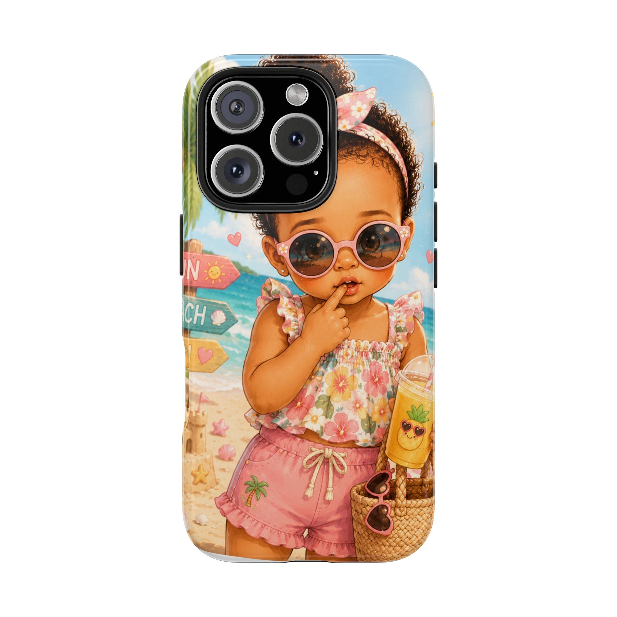 Cute Beach Baby Tough Phone Case — Summer Vacation Little Girl Design