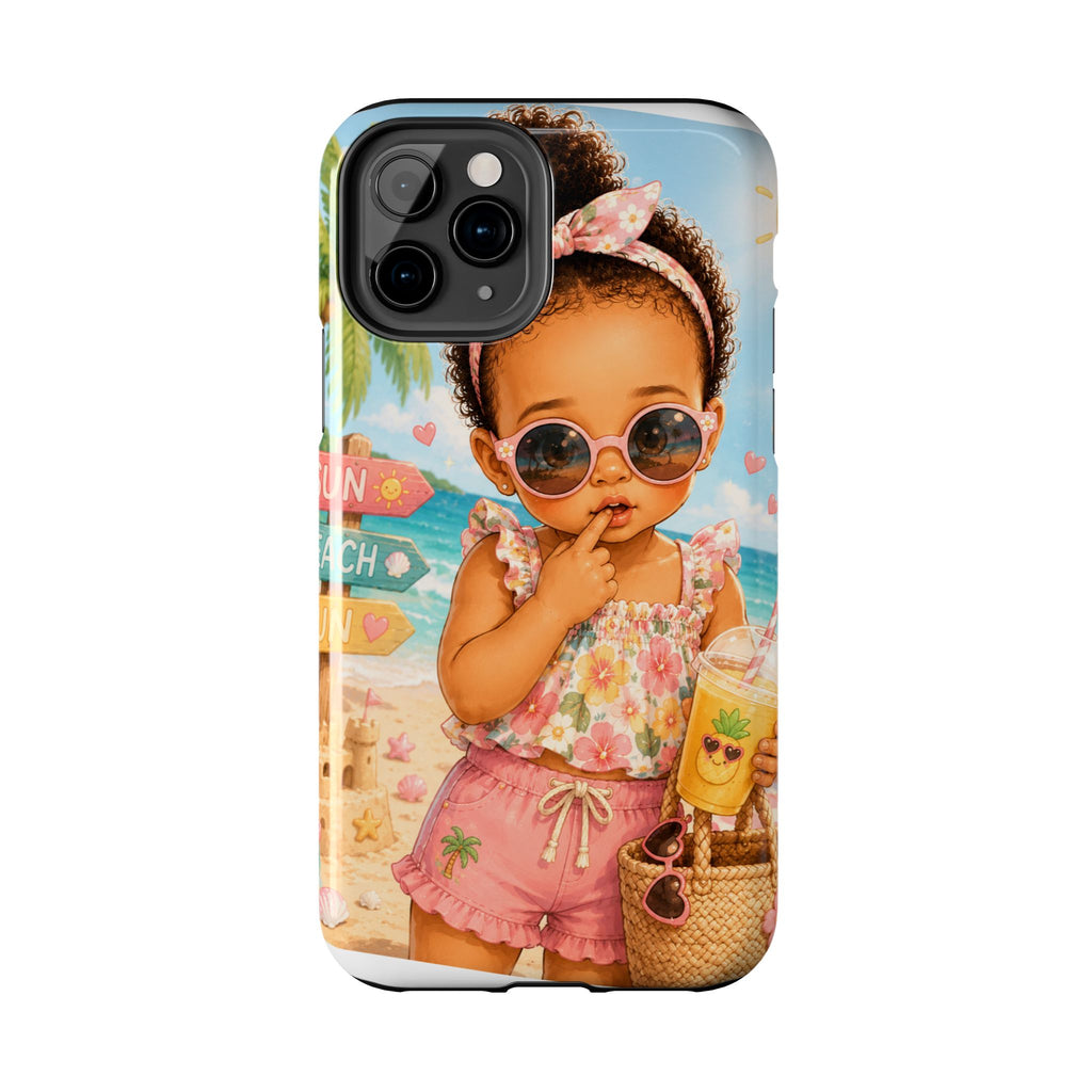 Cute Beach Baby Tough Phone Case — Summer Vacation Little Girl Design
