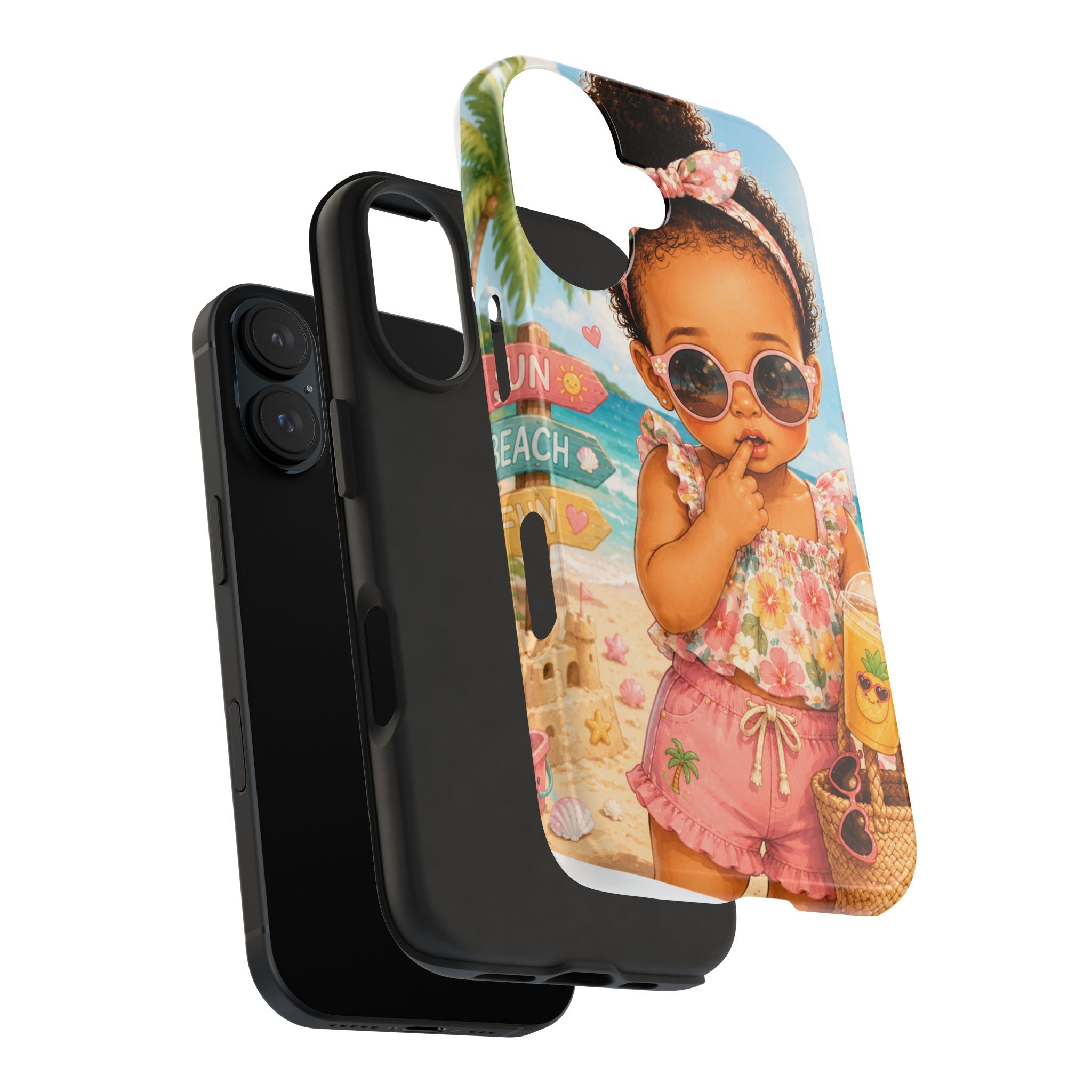 Cute Beach Baby Tough Phone Case — Summer Vacation Little Girl Design