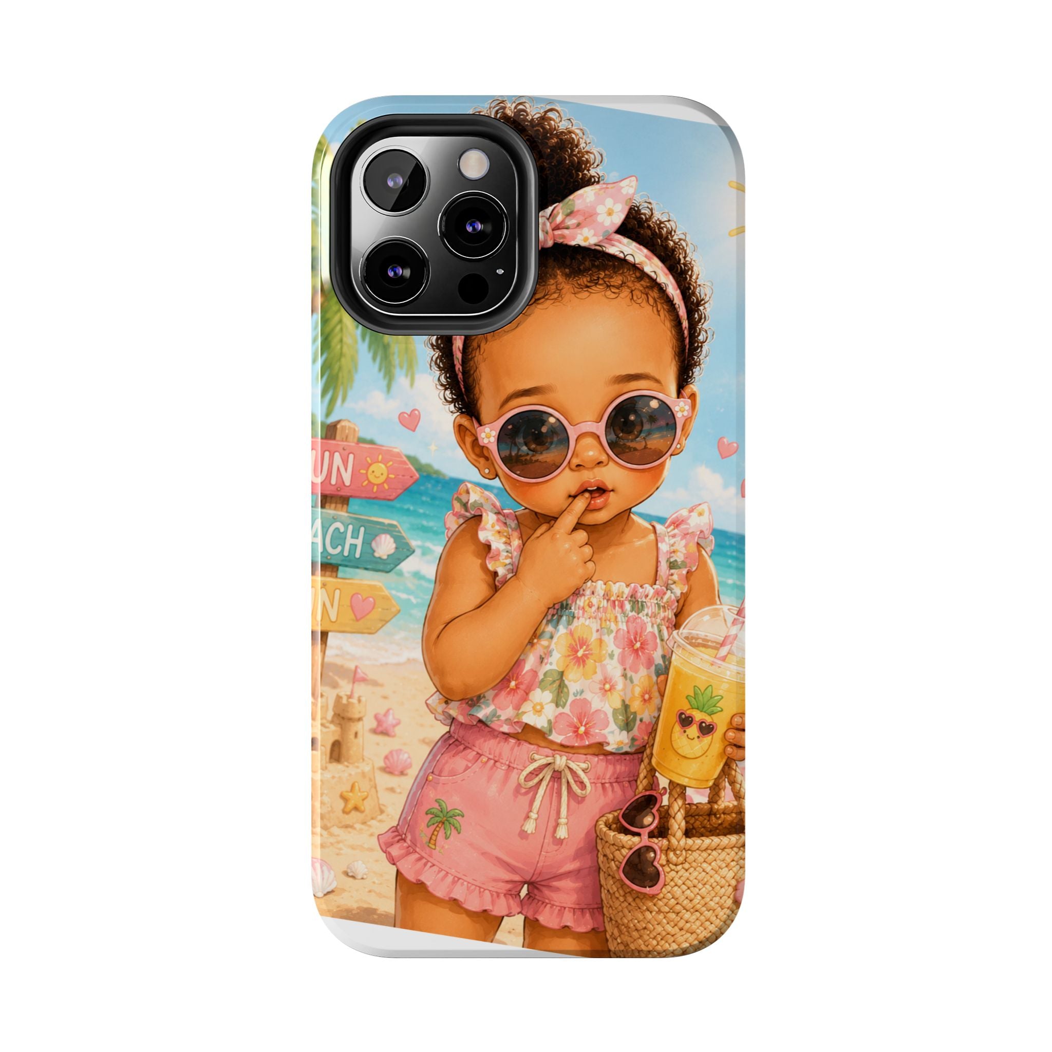 Cute Beach Baby Tough Phone Case — Summer Vacation Little Girl Design