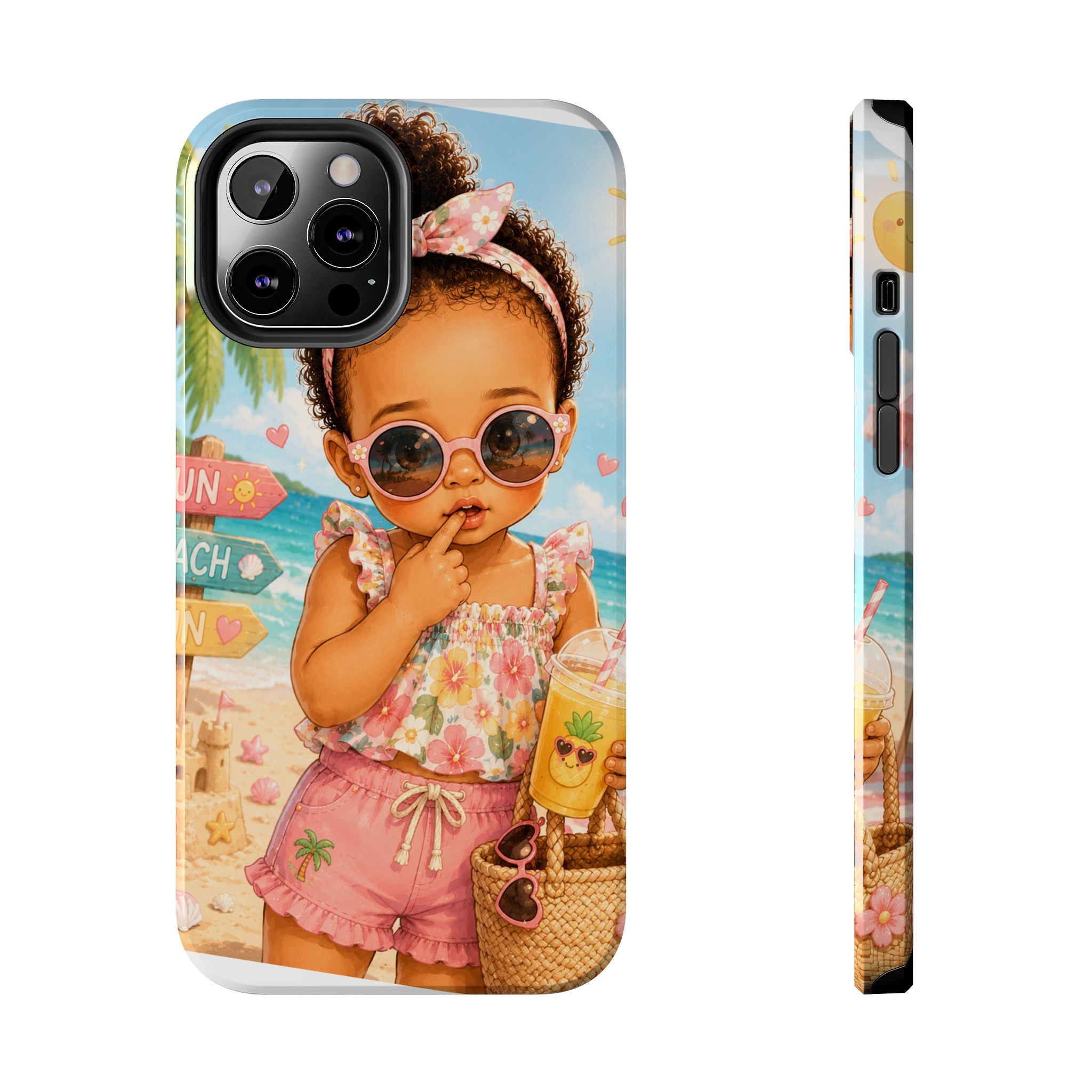 Cute Beach Baby Tough Phone Case — Summer Vacation Little Girl Design