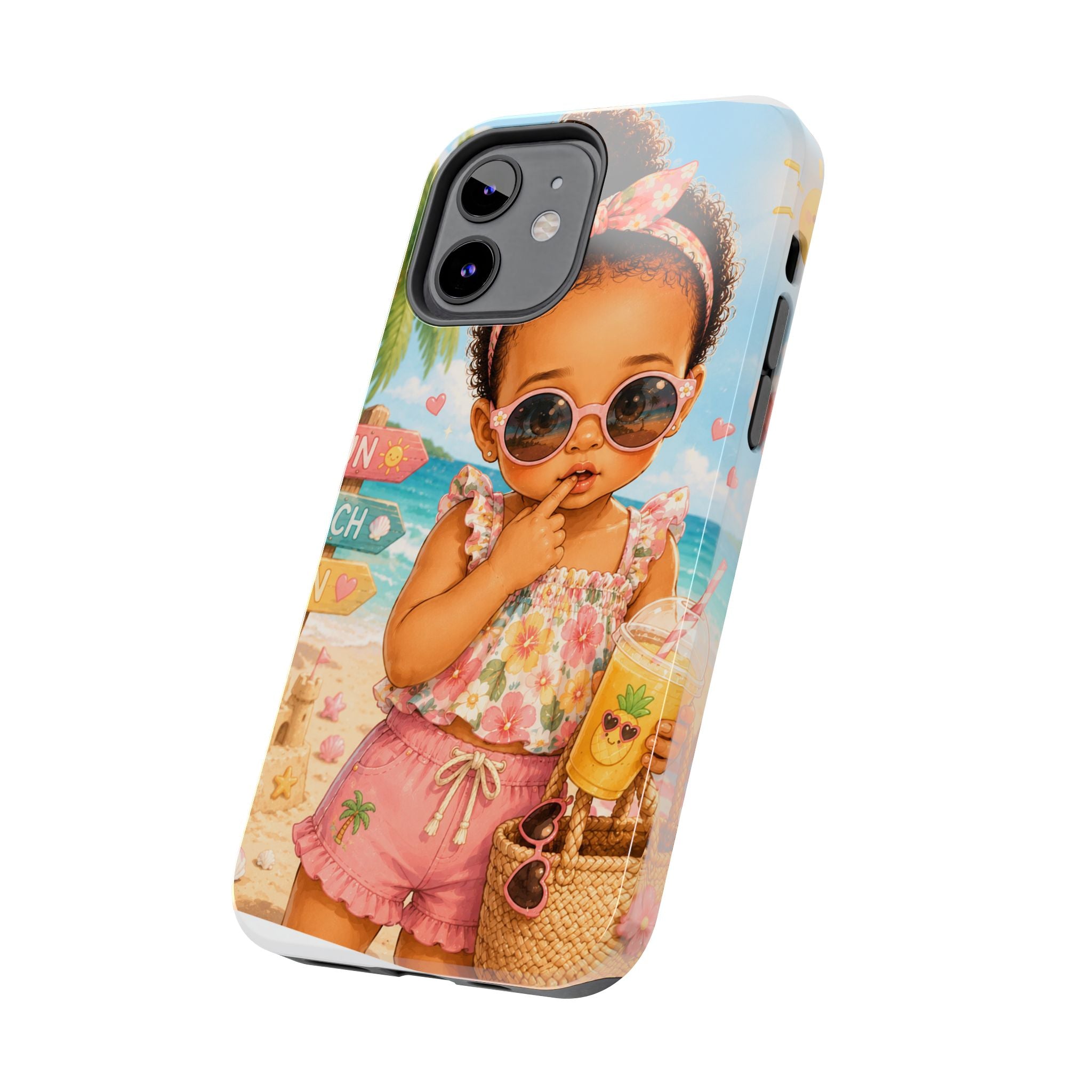 Cute Beach Baby Tough Phone Case — Summer Vacation Little Girl Design