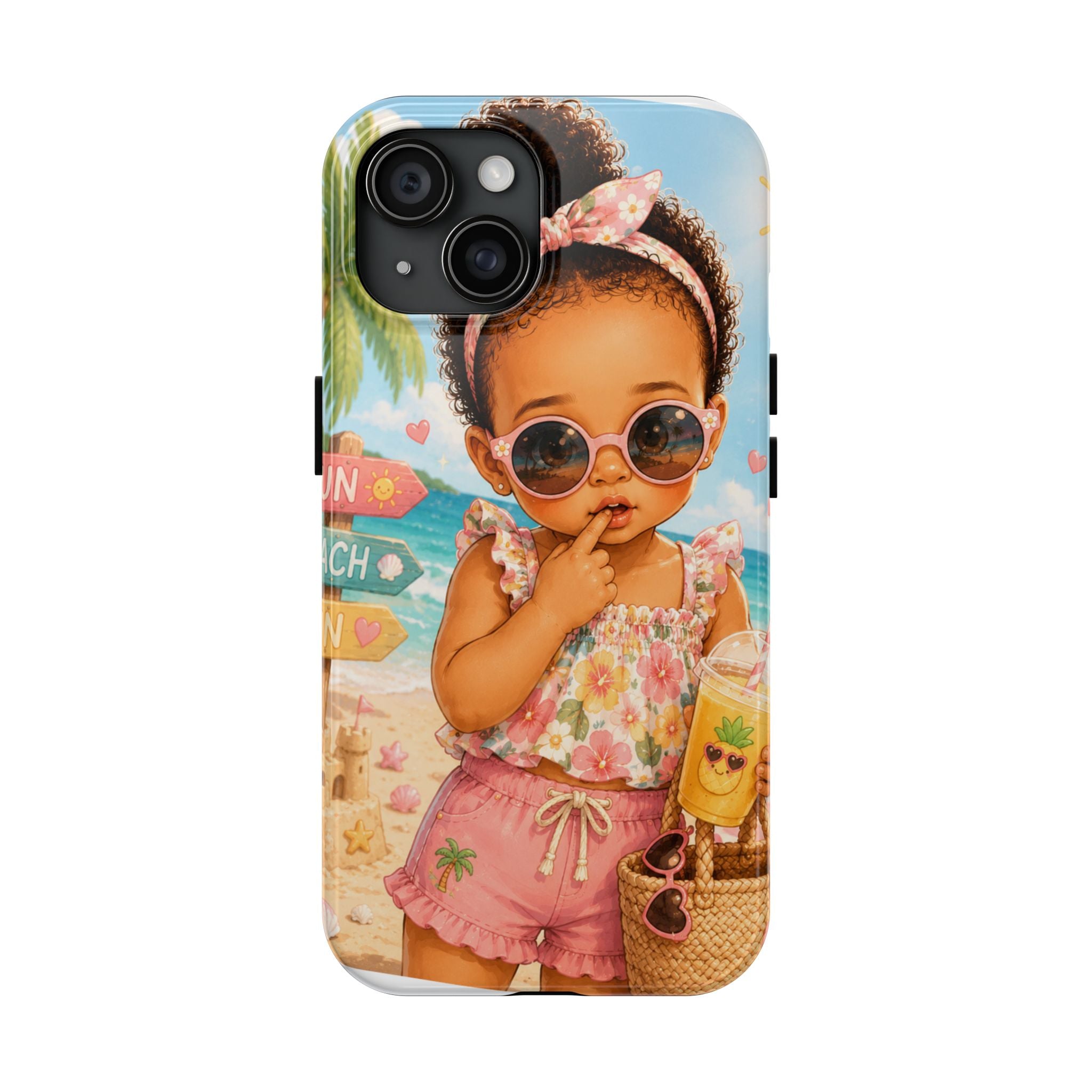 Cute Beach Baby Tough Phone Case — Summer Vacation Little Girl Design