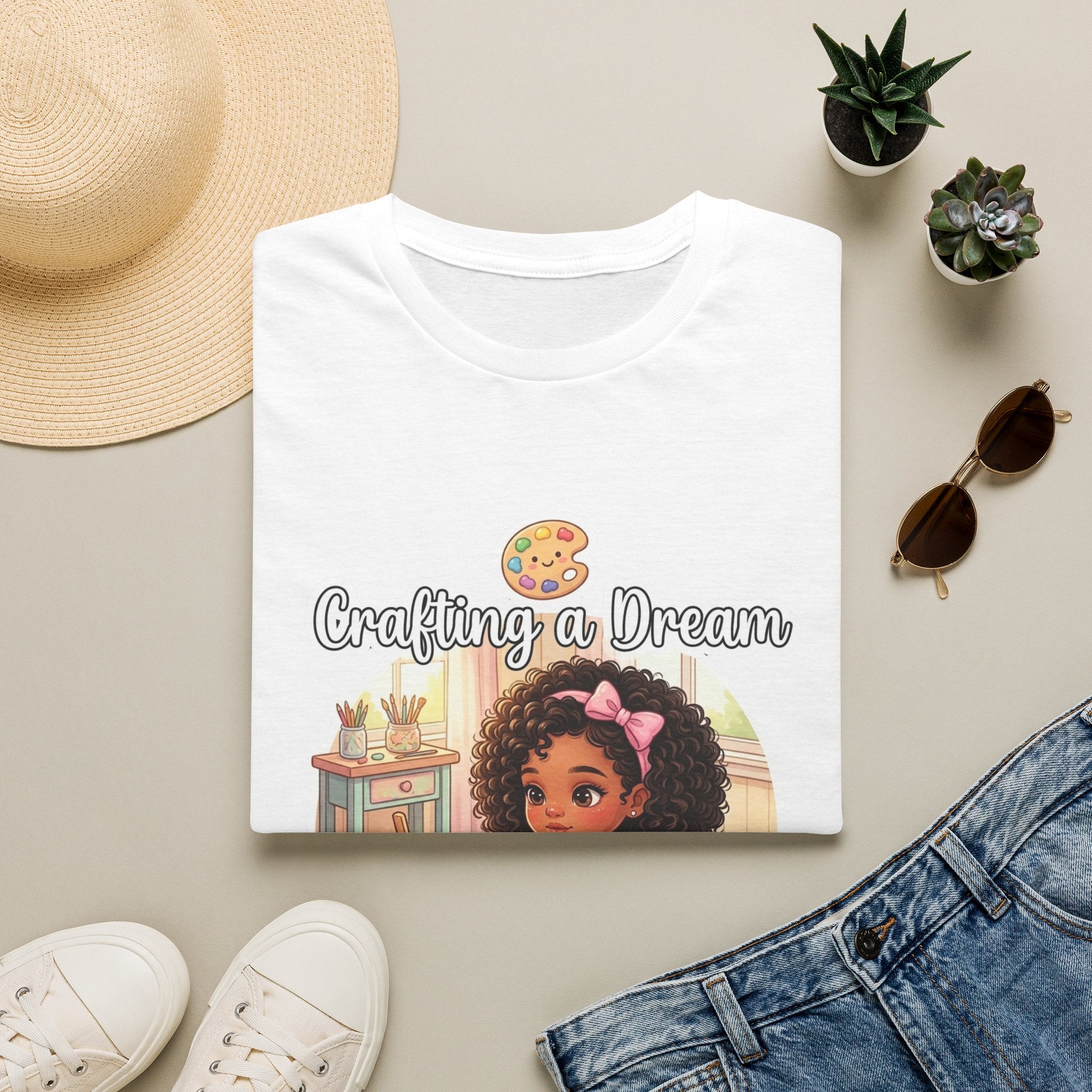 Crafting a Dream T-Shirt — Cute Black Girl Artist Design