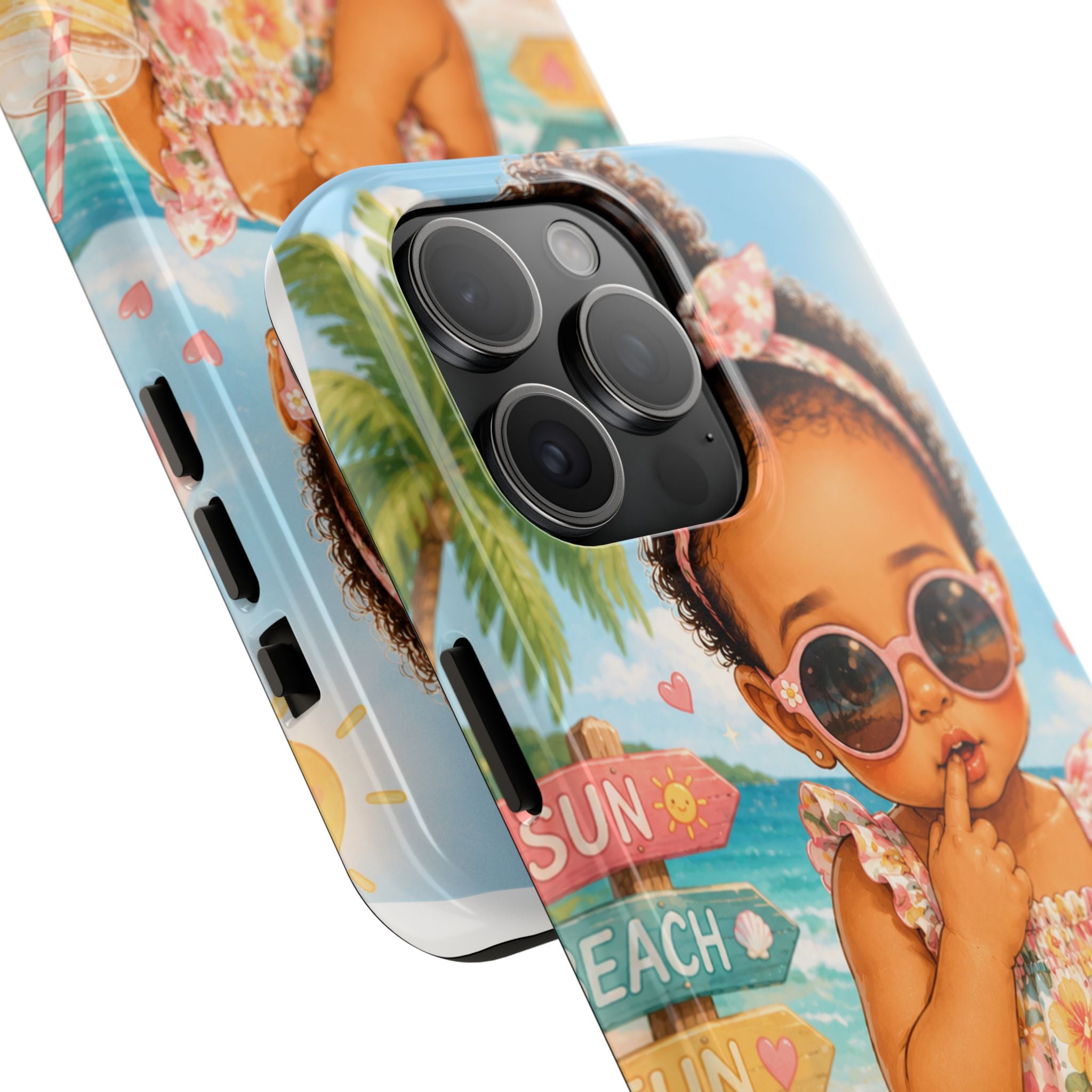 Cute Beach Baby Tough Phone Case — Summer Vacation Little Girl Design