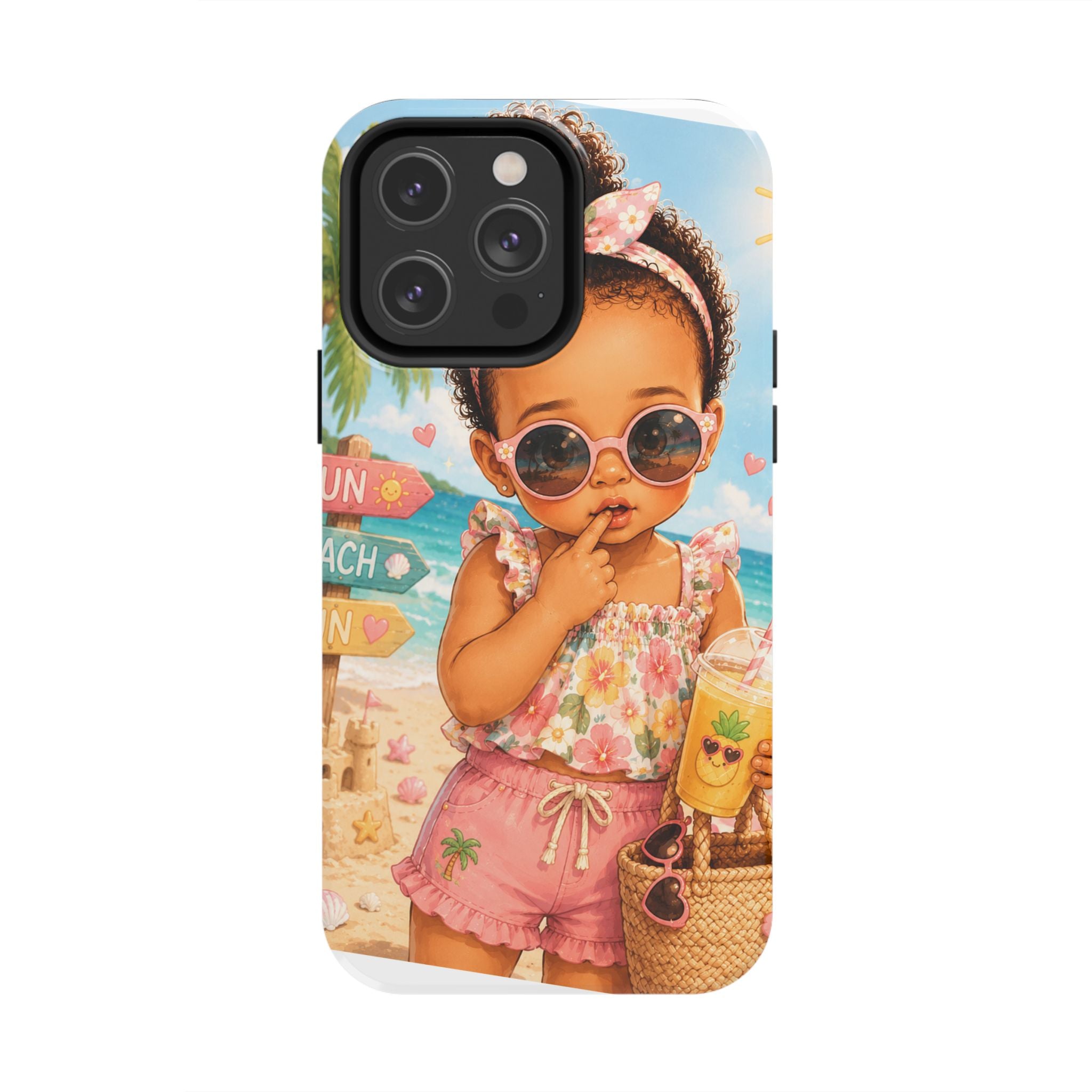 Cute Beach Baby Tough Phone Case — Summer Vacation Little Girl Design