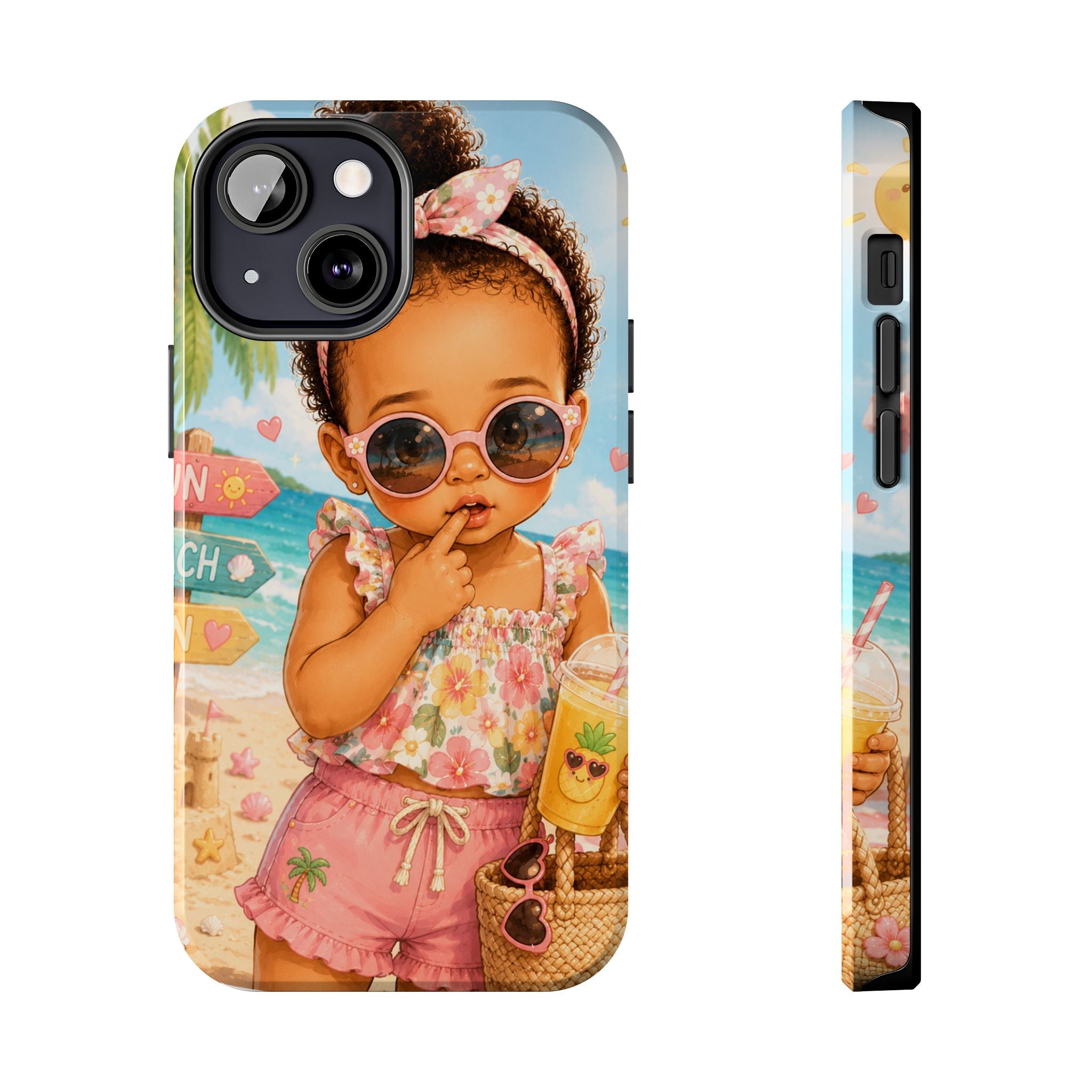 Cute Beach Baby Tough Phone Case — Summer Vacation Little Girl Design