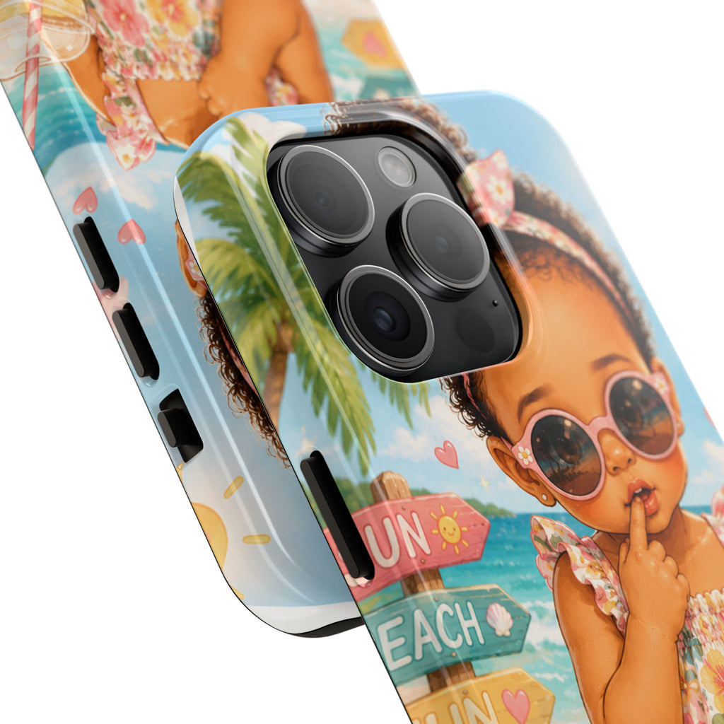 Cute Beach Baby Tough Phone Case — Summer Vacation Little Girl Design