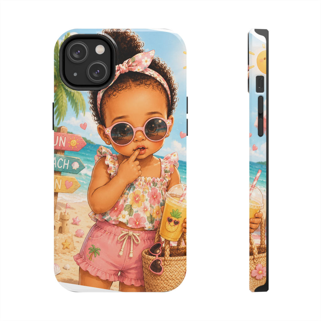Cute Beach Baby Tough Phone Case — Summer Vacation Little Girl Design