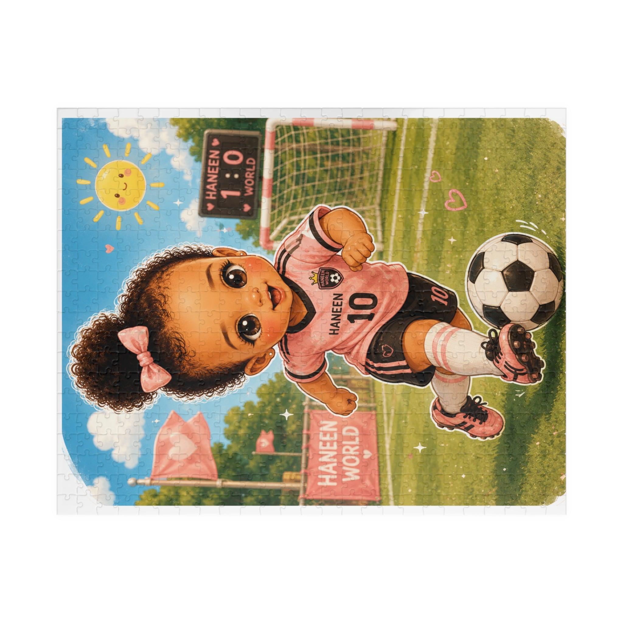 Kids Soccer Puzzle — Cute Girl in Pink Jersey 110–1014pc