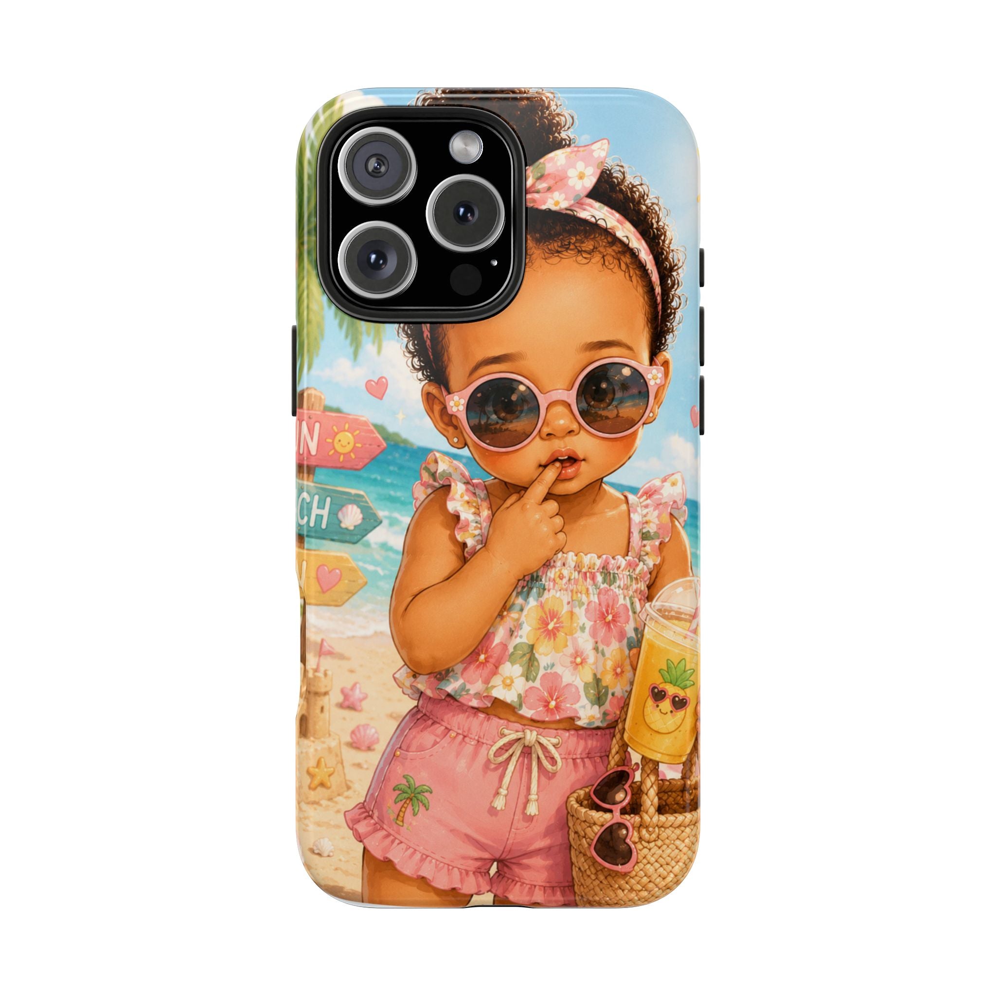 Cute Beach Baby Tough Phone Case — Summer Vacation Little Girl Design