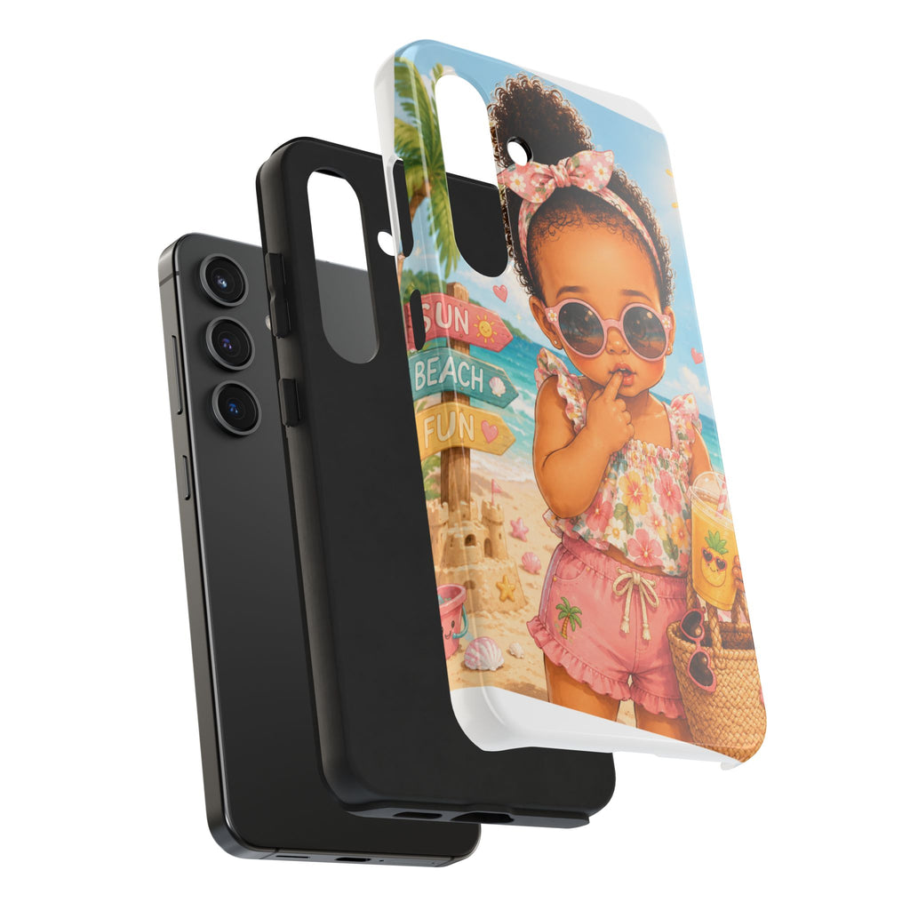 Cute Beach Baby Tough Phone Case — Summer Vacation Little Girl Design