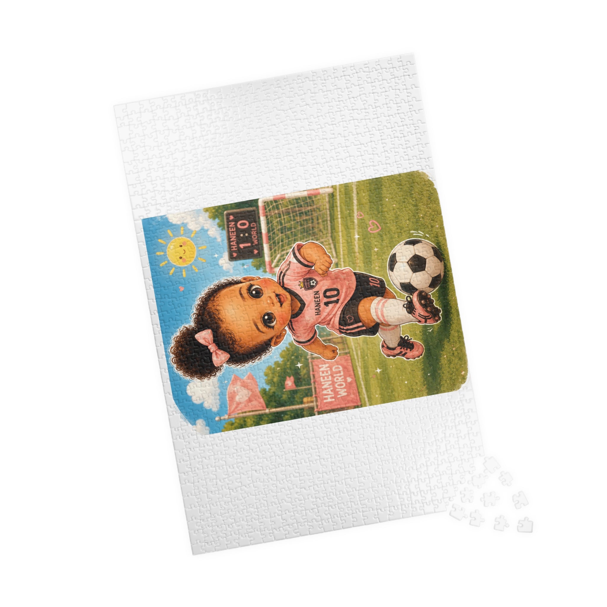 Kids Soccer Puzzle — Cute Girl in Pink Jersey 110–1014pc