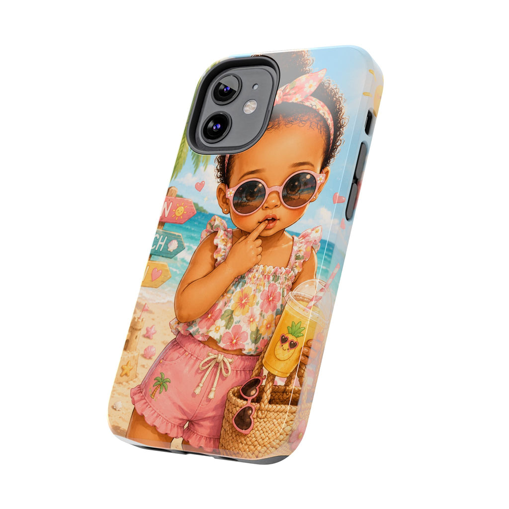 Cute Beach Baby Tough Phone Case — Summer Vacation Little Girl Design