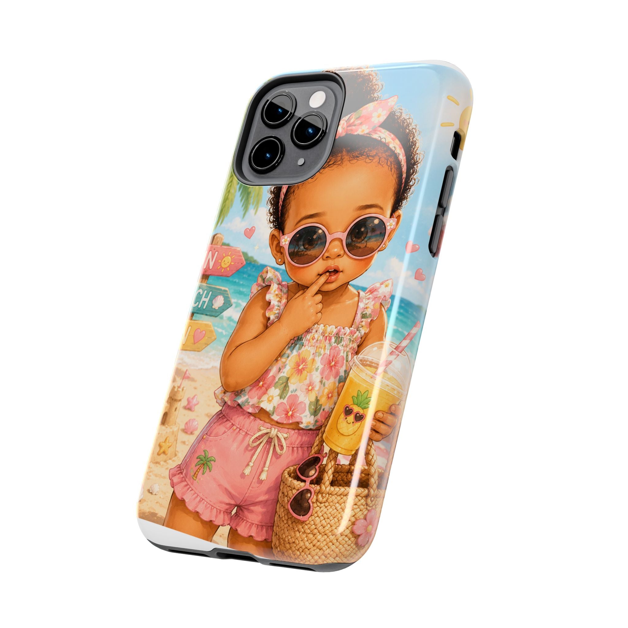 Cute Beach Baby Tough Phone Case — Summer Vacation Little Girl Design