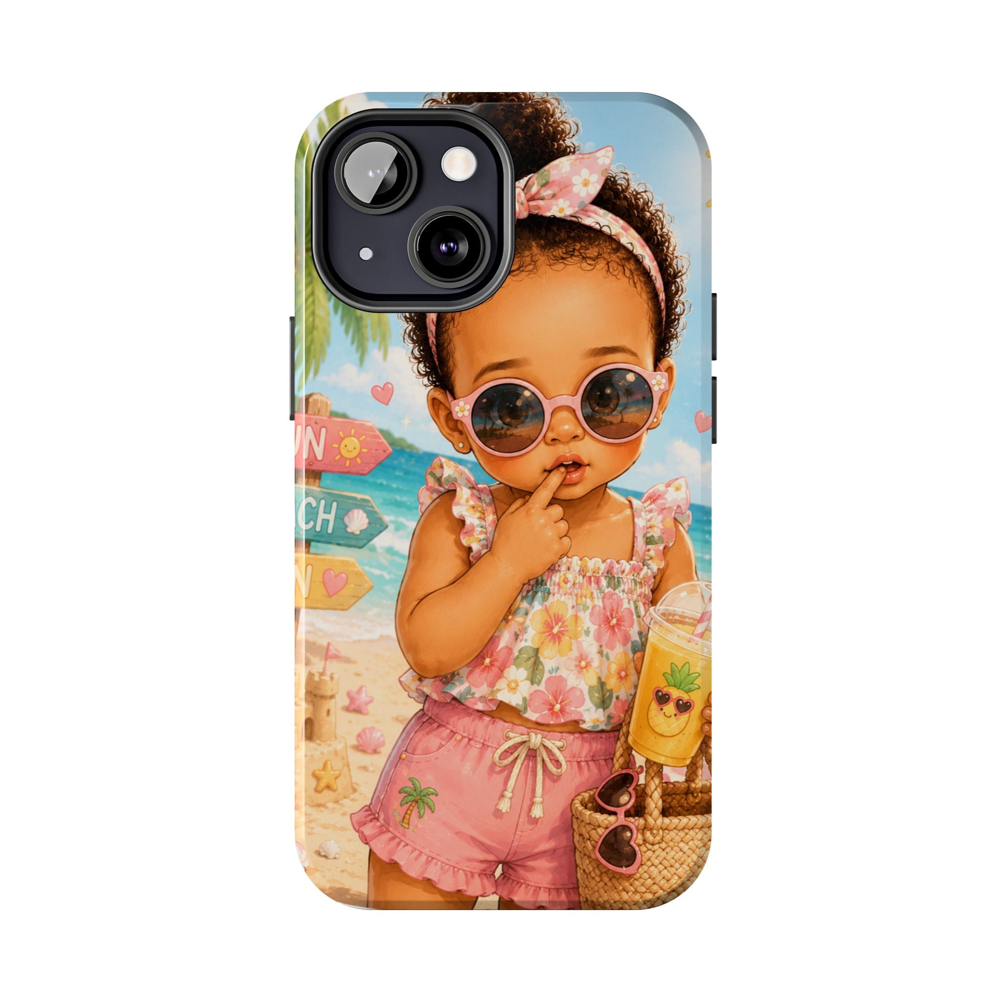 Cute Beach Baby Tough Phone Case — Summer Vacation Little Girl Design