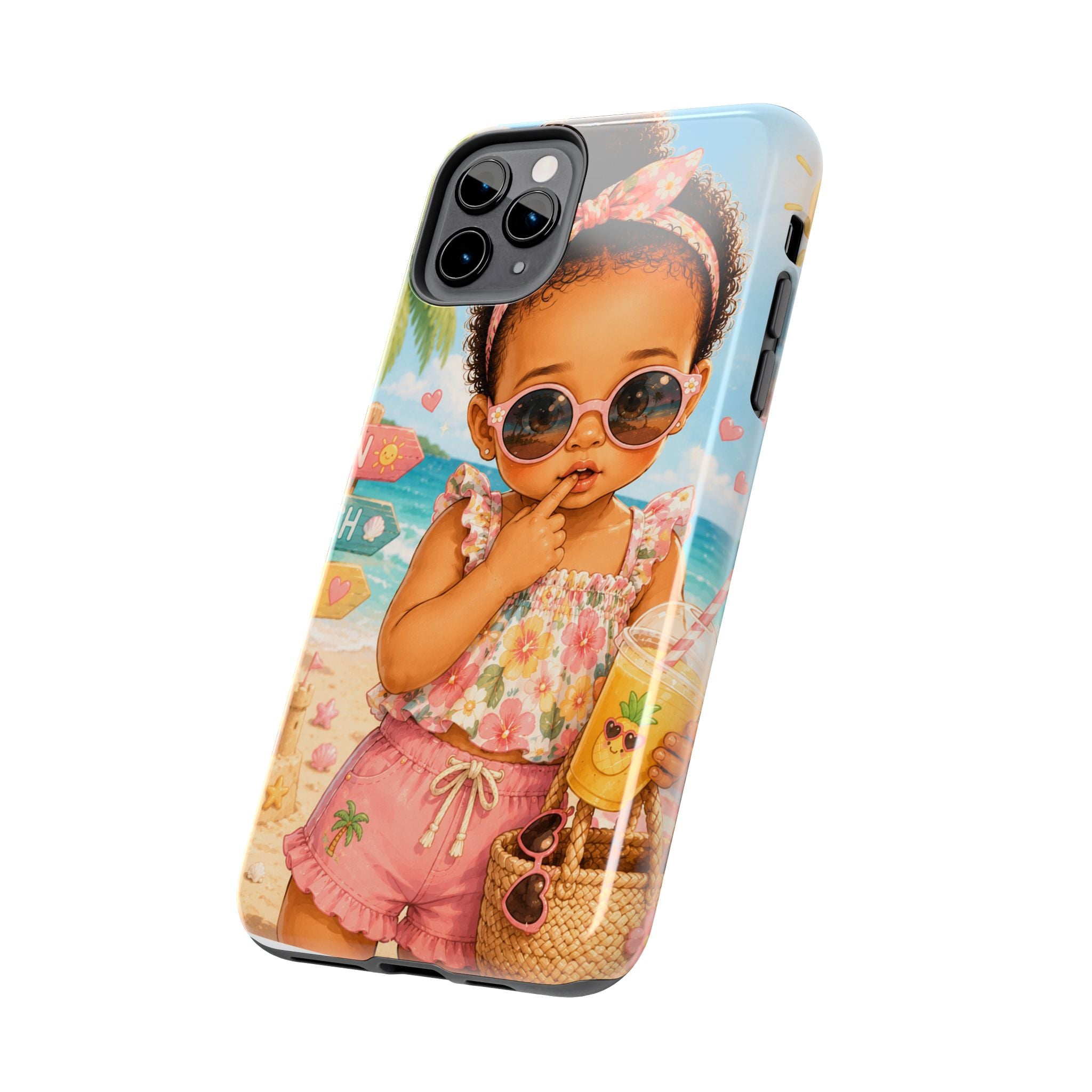 Cute Beach Baby Tough Phone Case — Summer Vacation Little Girl Design