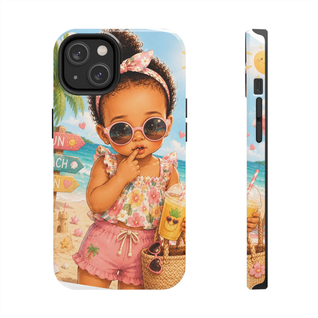 Cute Beach Baby Tough Phone Case — Summer Vacation Little Girl Design