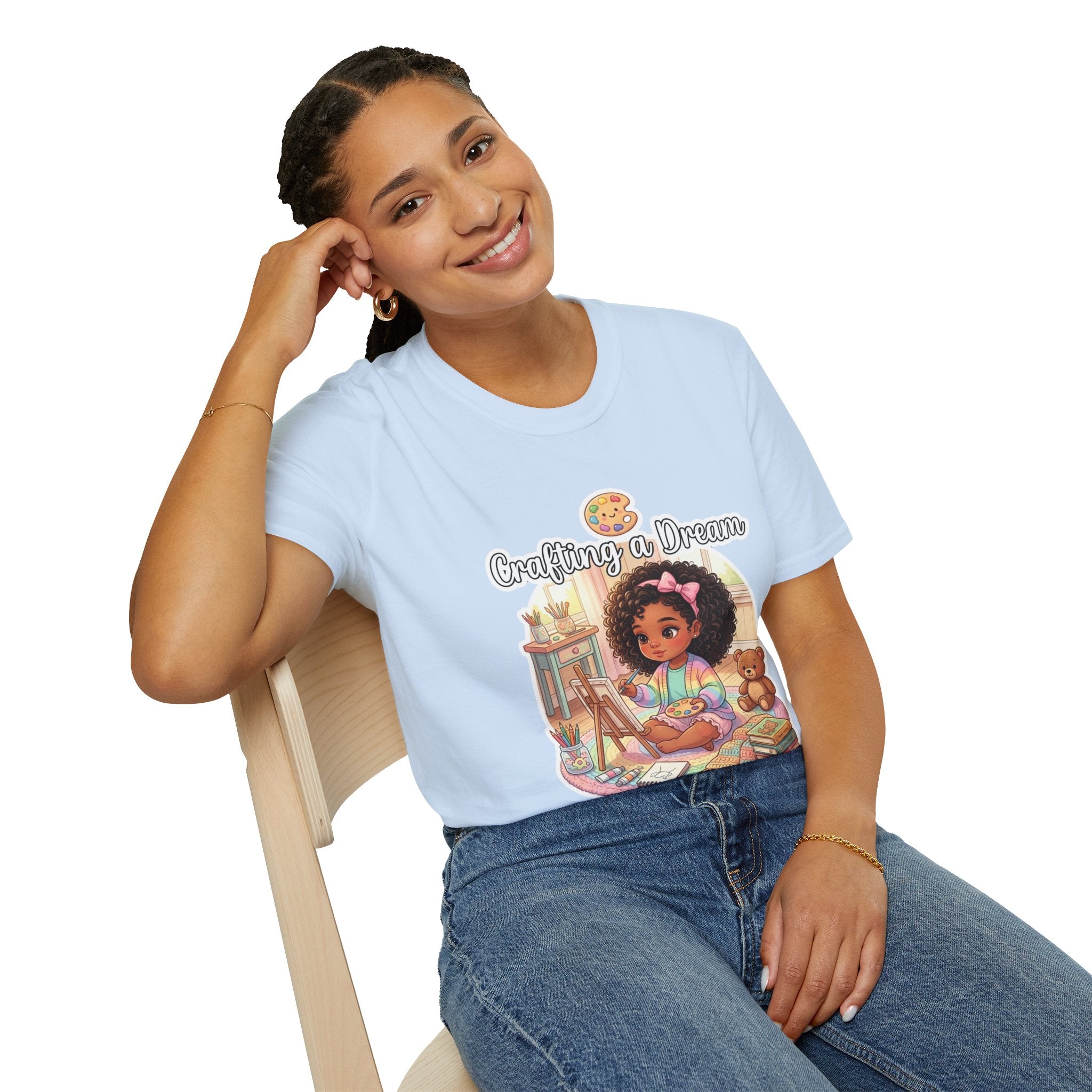 Crafting a Dream T-Shirt — Cute Black Girl Artist Design