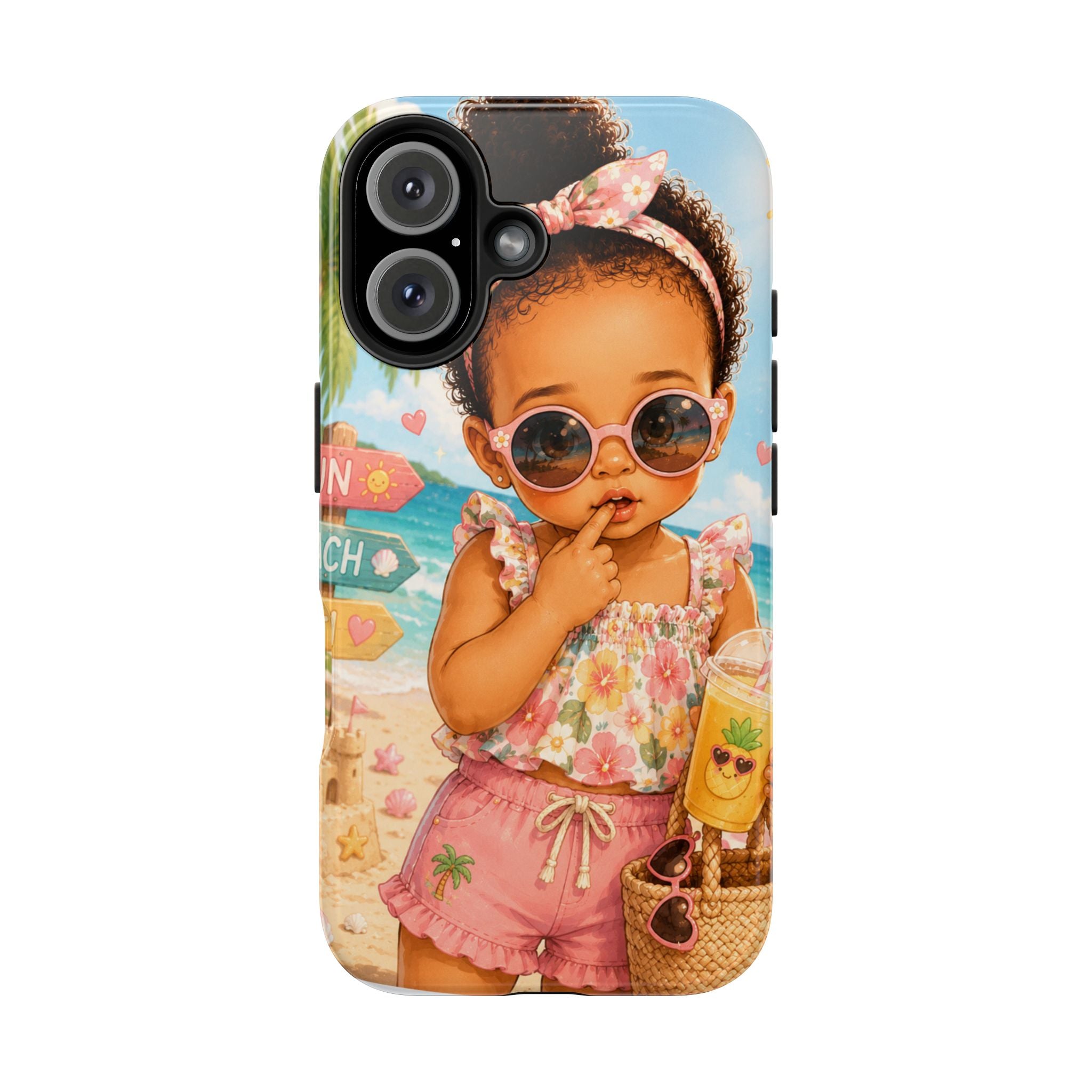 Cute Beach Baby Tough Phone Case — Summer Vacation Little Girl Design