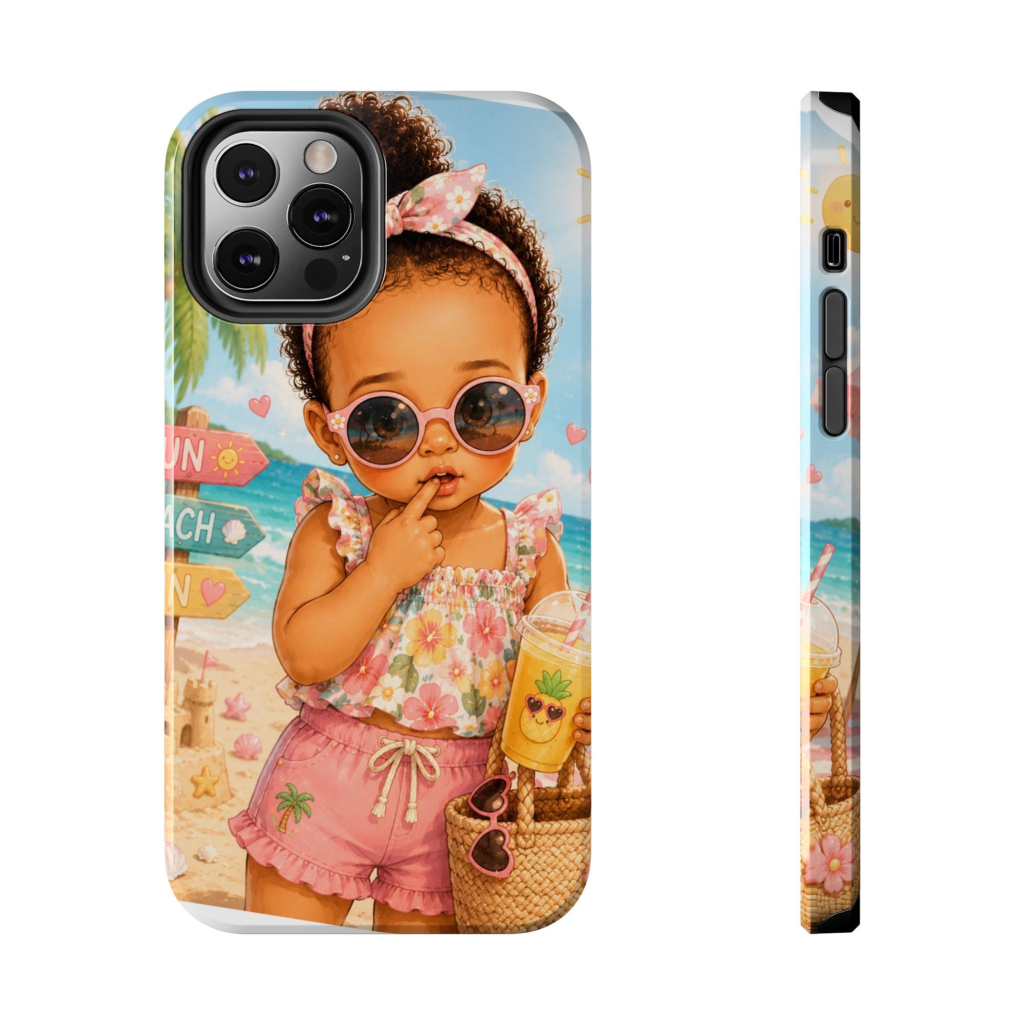 Cute Beach Baby Tough Phone Case — Summer Vacation Little Girl Design