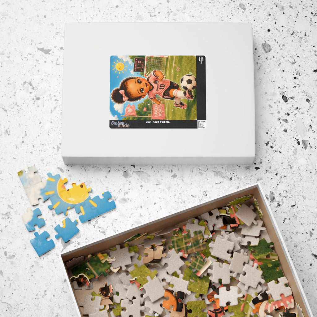 Kids Soccer Puzzle — Cute Girl in Pink Jersey 110–1014pc