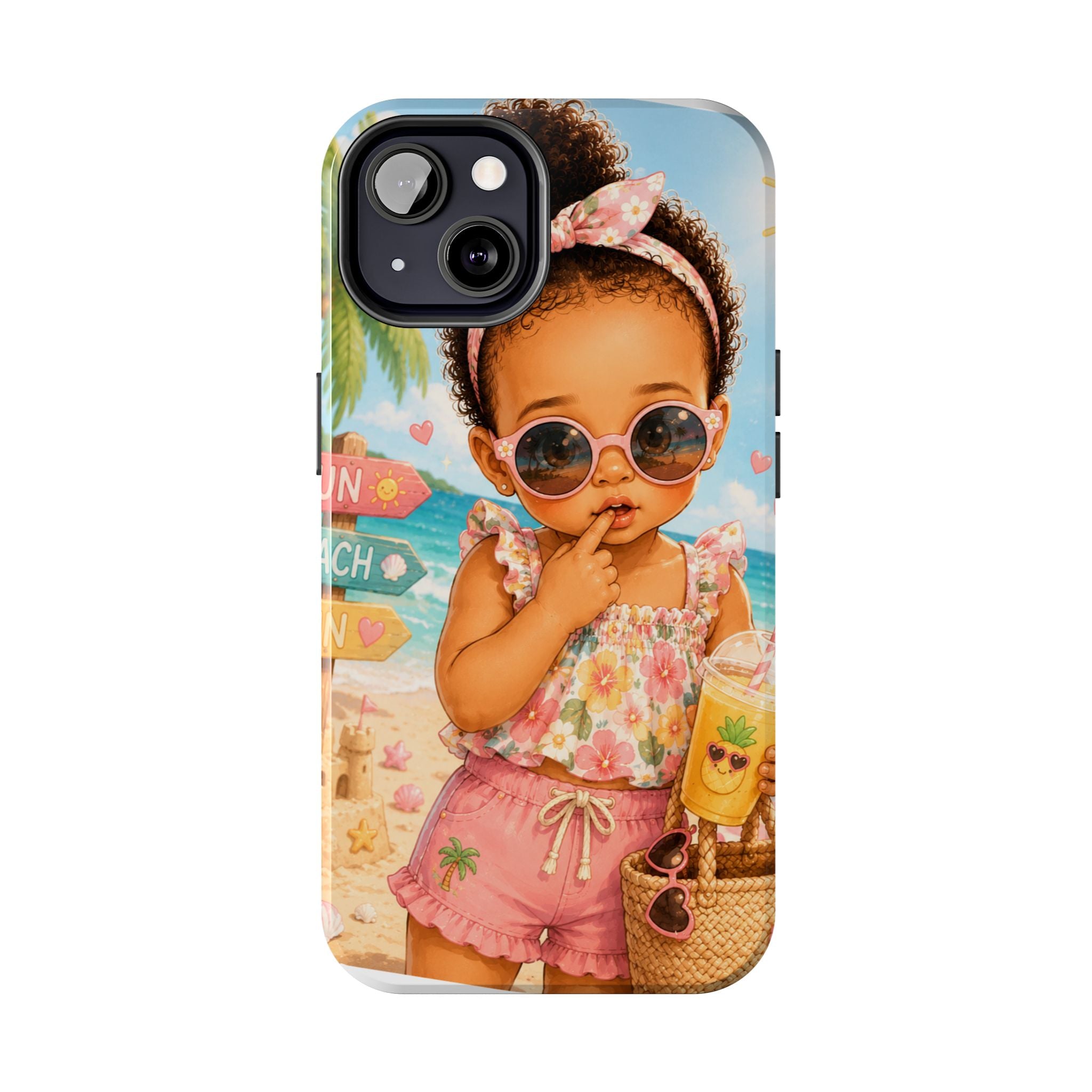Cute Beach Baby Tough Phone Case — Summer Vacation Little Girl Design