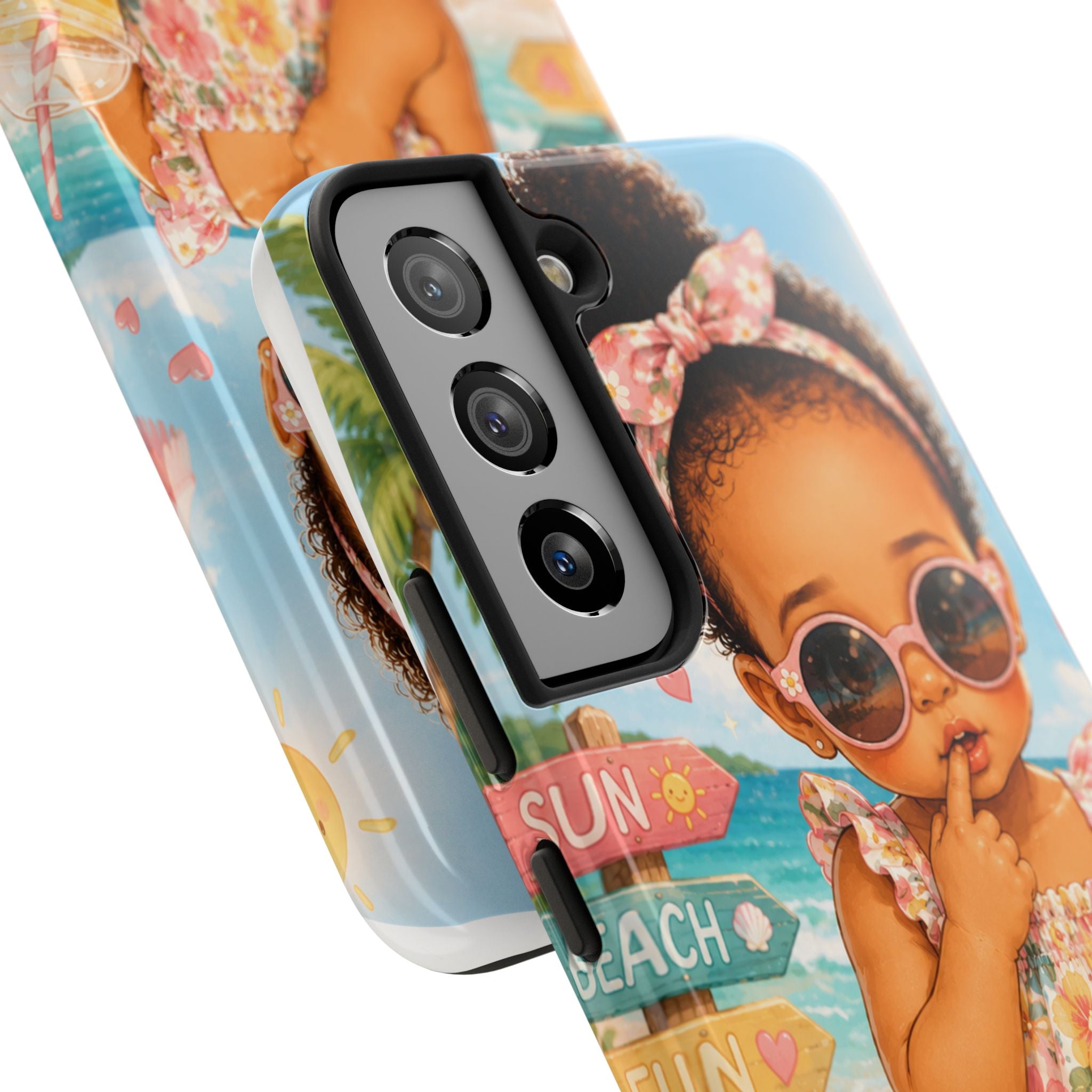 Cute Beach Baby Tough Phone Case — Summer Vacation Little Girl Design